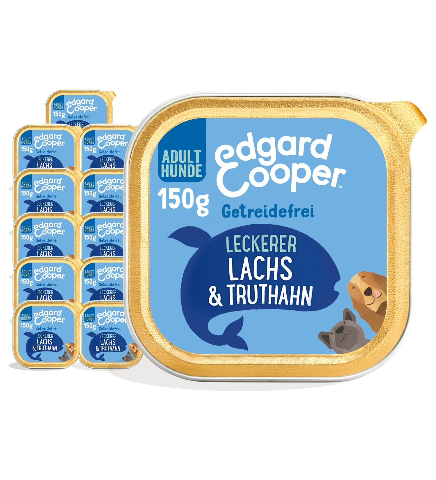 Edgard & Cooper Grain-Free Wet Dog Food 150g x11 - Salmon & Turkey Natural Ingredients & Essential Amino Acids - Buy Online on GoSupps.com