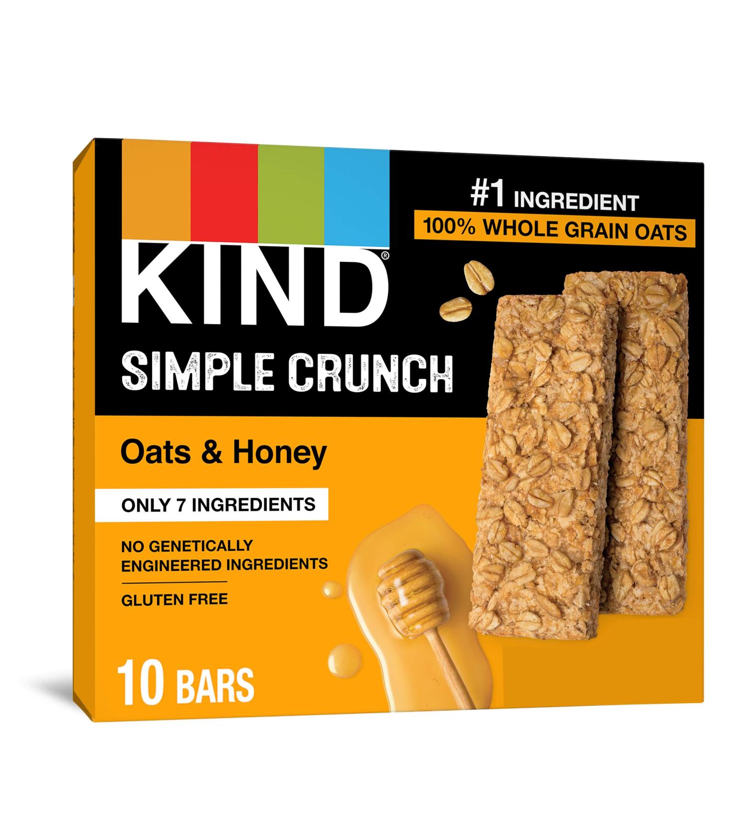 KIND Simple Crunch Bars Oats & Honey 7oz - Pack of 8 - Buy Online on GoSupps.com