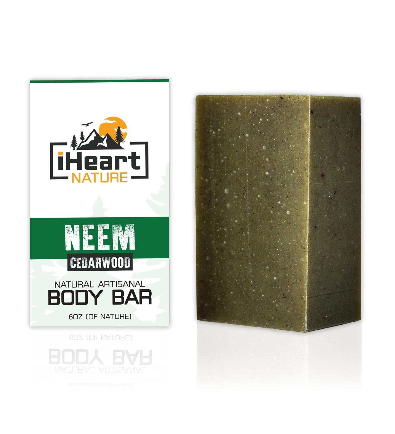 Organic Neem Soap Bar - Herbal Body Odor Eliminator - Moisturizing Face & Body Wash with Neem & Cedarwood - 6 oz - Buy Online on GoSupps.com