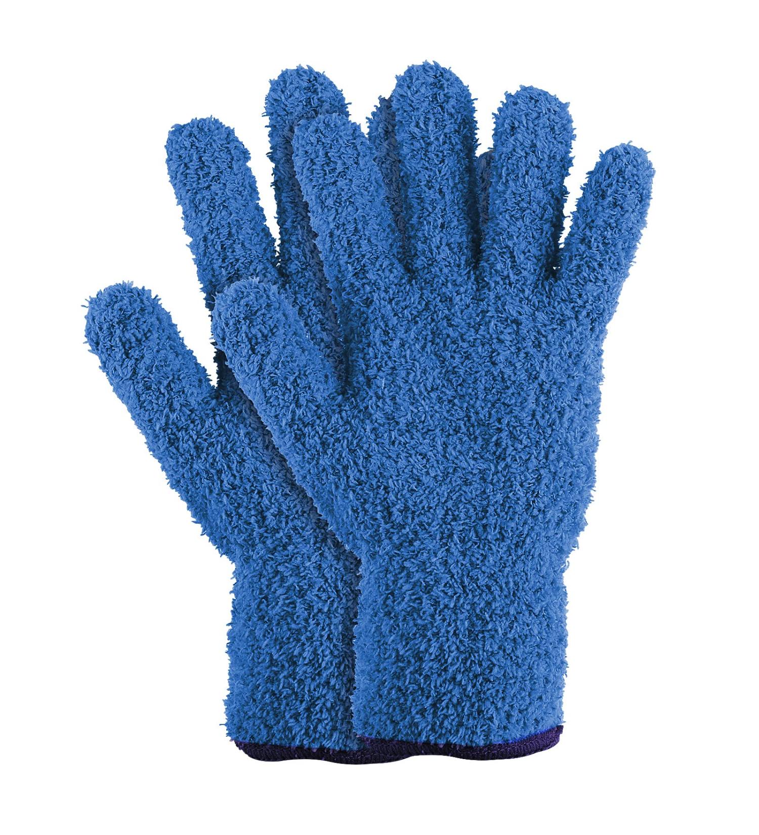 Molain Microfiber Dusting Gloves - Reusable & Washable Mittens for Plants, House Cleaning, Car, Blinds & Lamps - Blue (1 Pair) - Buy Online on GoSupps.com
