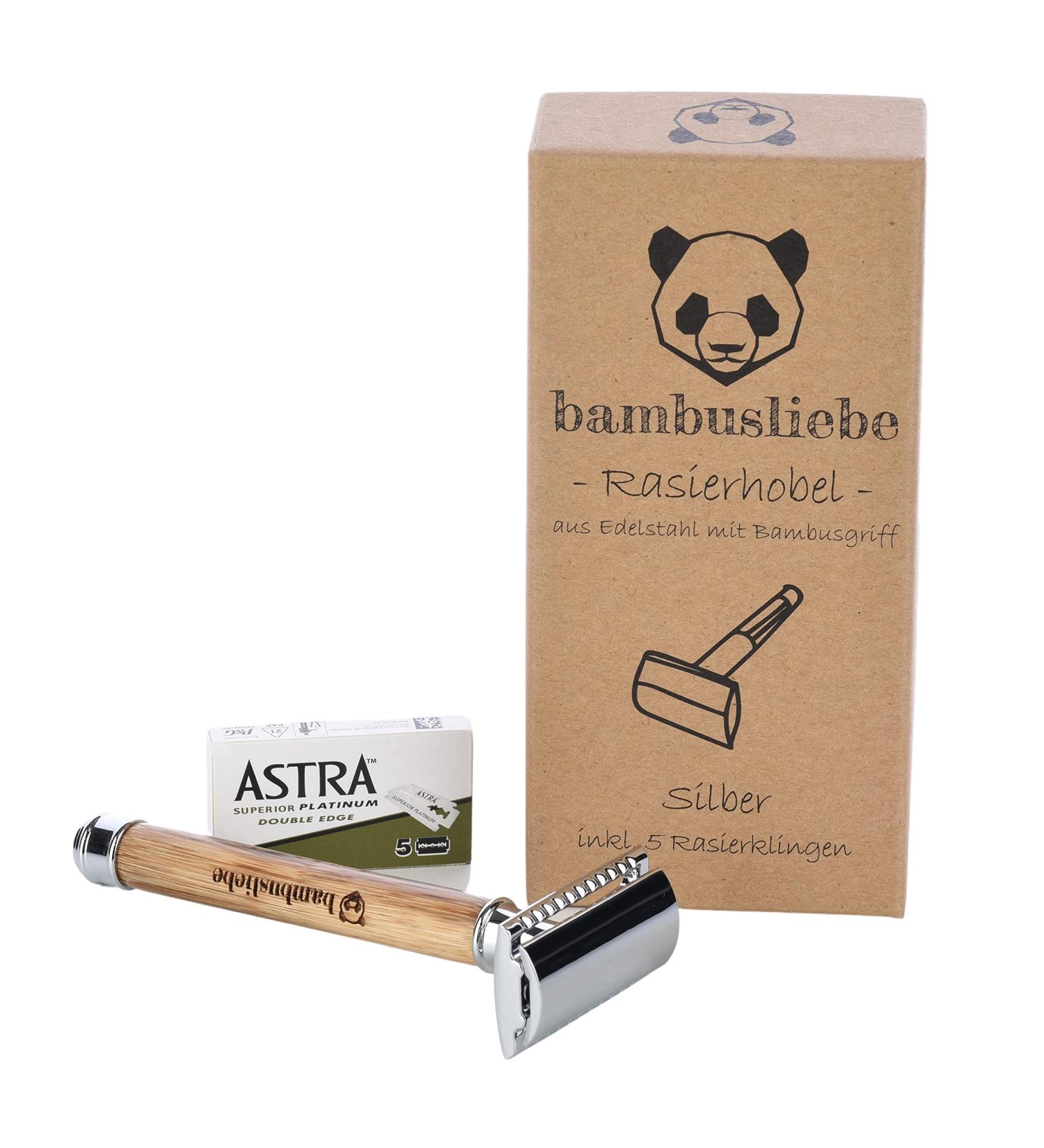 Buy Bambusliebe Bamboo Safety Razor - Eco-Friendly Silver Bamboo Shaving - Buy Online on GoSupps.com