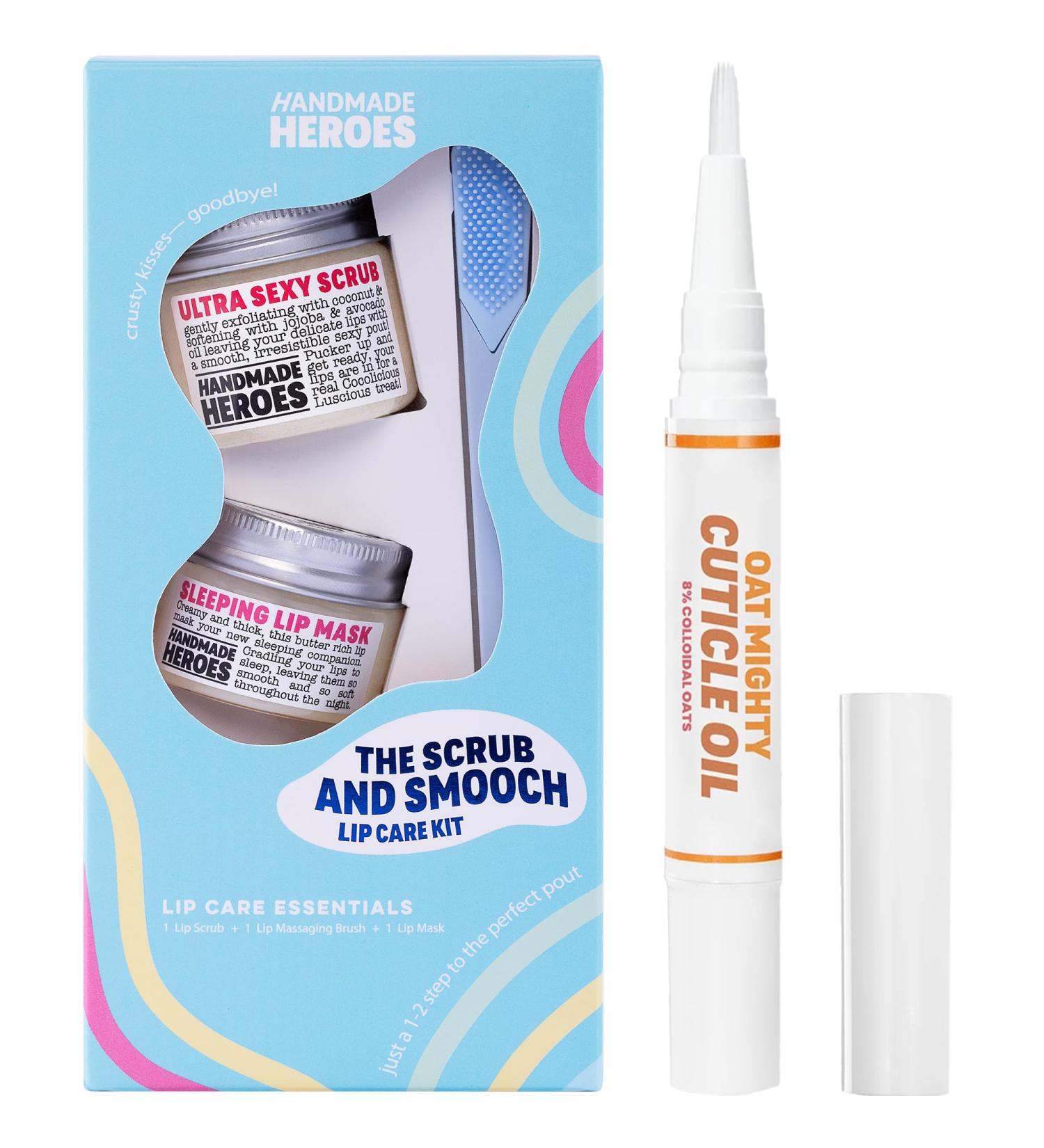 100% Natural Lip Scrub and Lip Mask Vegan Conditioning Coconut Lip Exfoliator and Cuticle Oil Set - Lip Therapy and Healthy Nails Clean Skincare - Buy Online on GoSupps.com