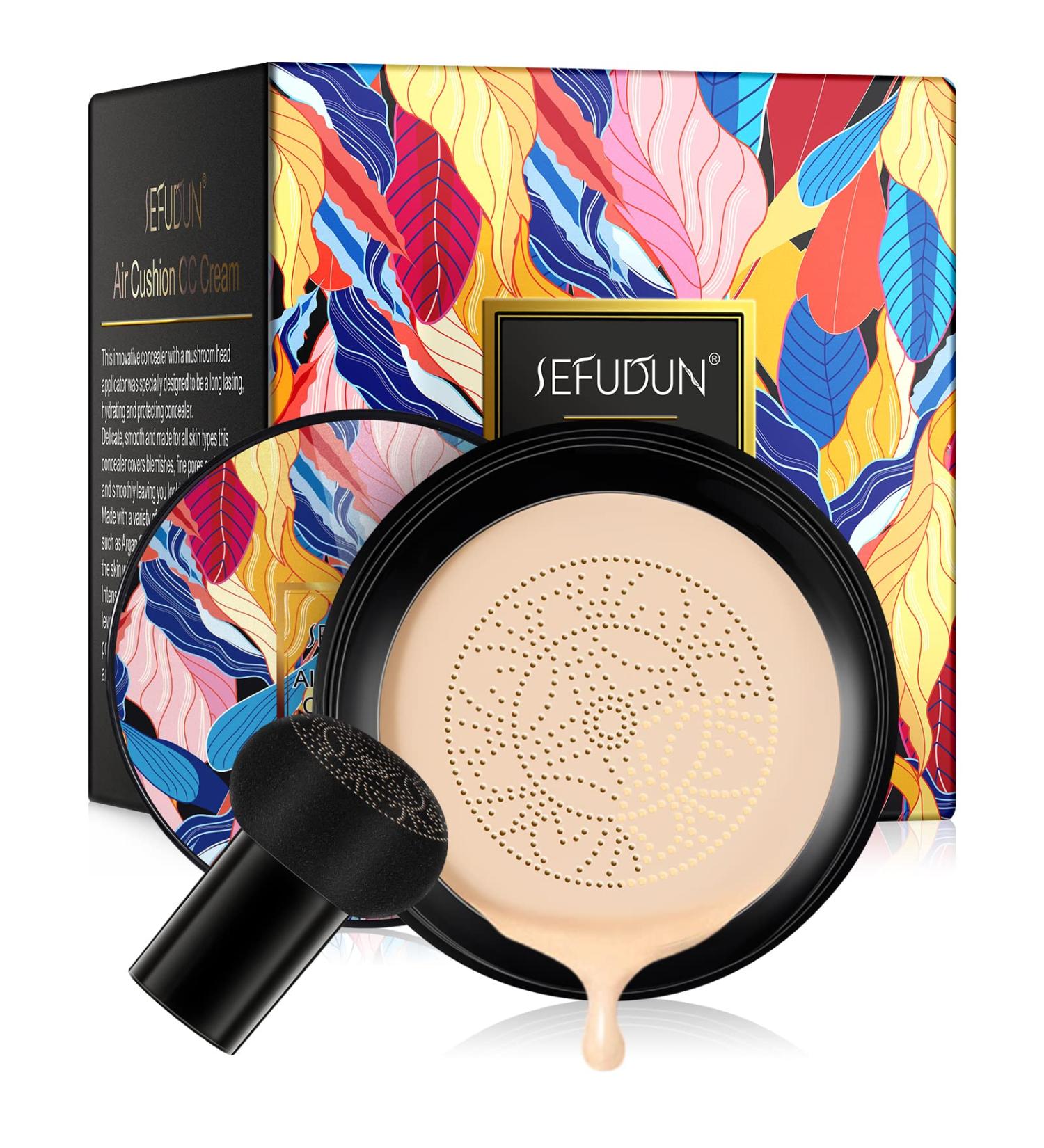  Mcukv BB Cream CC Cream Foundation Cream Mushroom Head Air Cushion BB Cream Moisturizing Oil Control for Flawless Makeup Even Skin Tone (Natural) - Buy Online on GoSupps.com