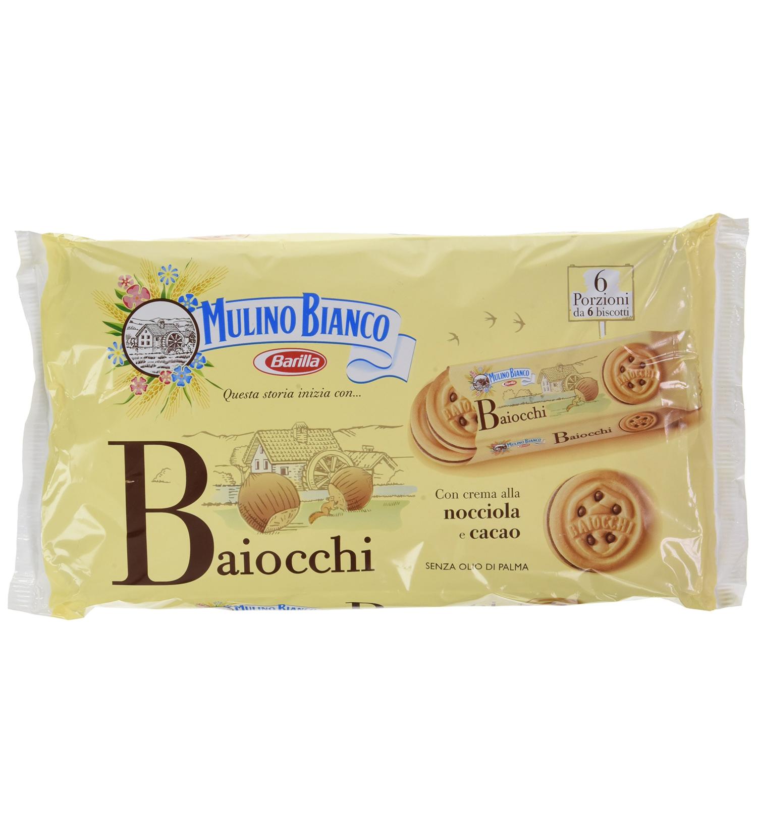 Mulino Bianco Baiocchi Nocciola Biscuits with Hazelnuts and Cocoa Filling 336g - Buy Online on GoSupps.com
