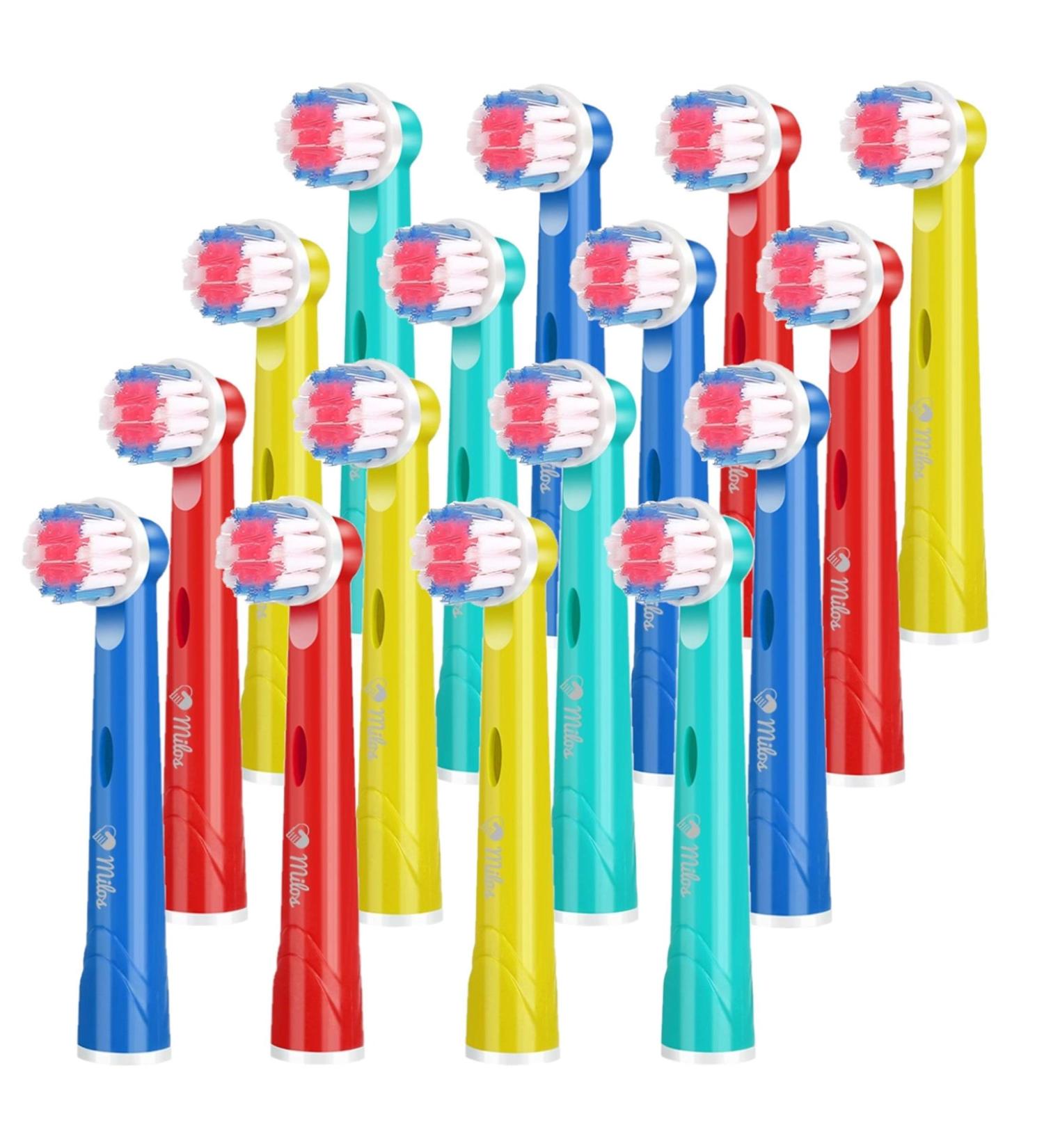 Milos 16-Pack Replacement Brush Heads for Oral B | Compatible for Adults & Kids 12+ | Premium Electric Toothbrush Accessories - Buy Online on GoSupps.com