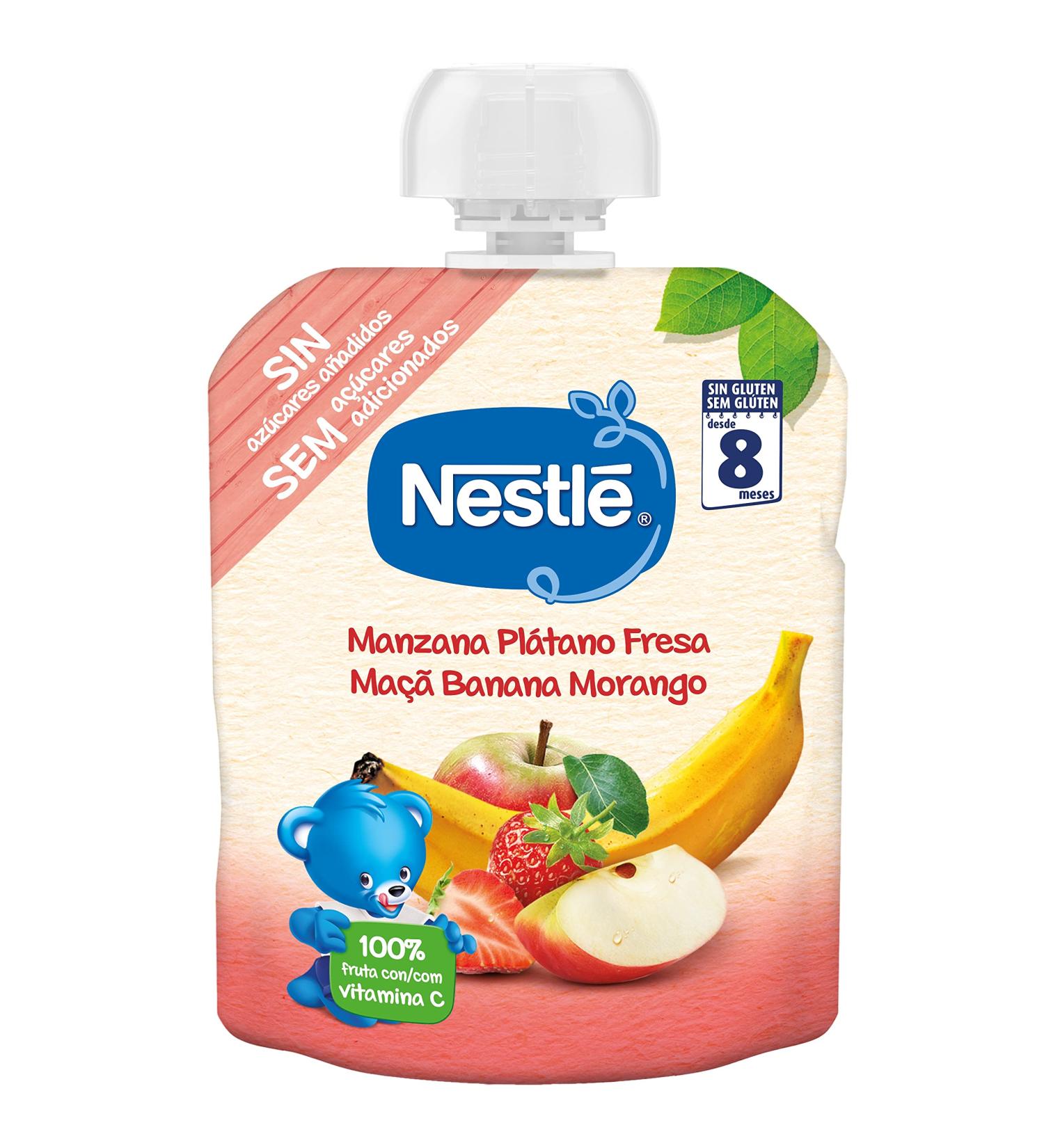 GEFCO (REGULATION) Nestl Puree apple banana and strawberries 8 months + 90 g - Buy Online on GoSupps.com
