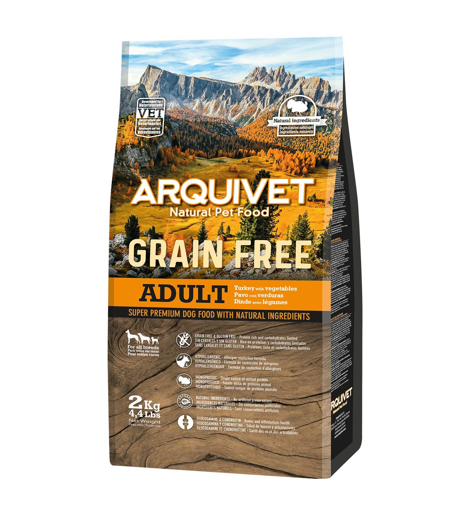 ARQUIVET - GRAIN FREE - Croquettes for adult dogs - Turkey with vegetables - 2 kg - Buy Online on GoSupps.com