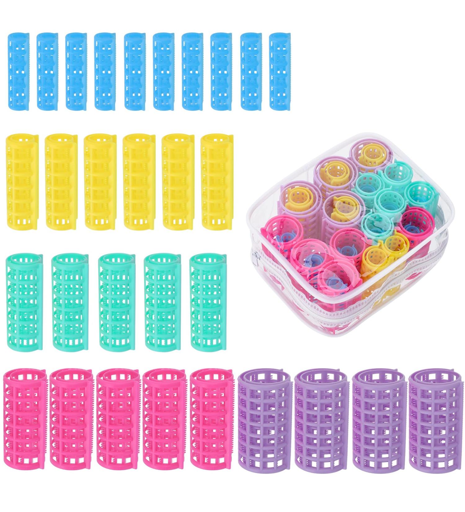 Aster 30-Piece Curler Set | Plastic Hair Rollers | Heatless DIY Hair Styling for Women | Multiple Sizes & Colors - Buy Online on GoSupps.com