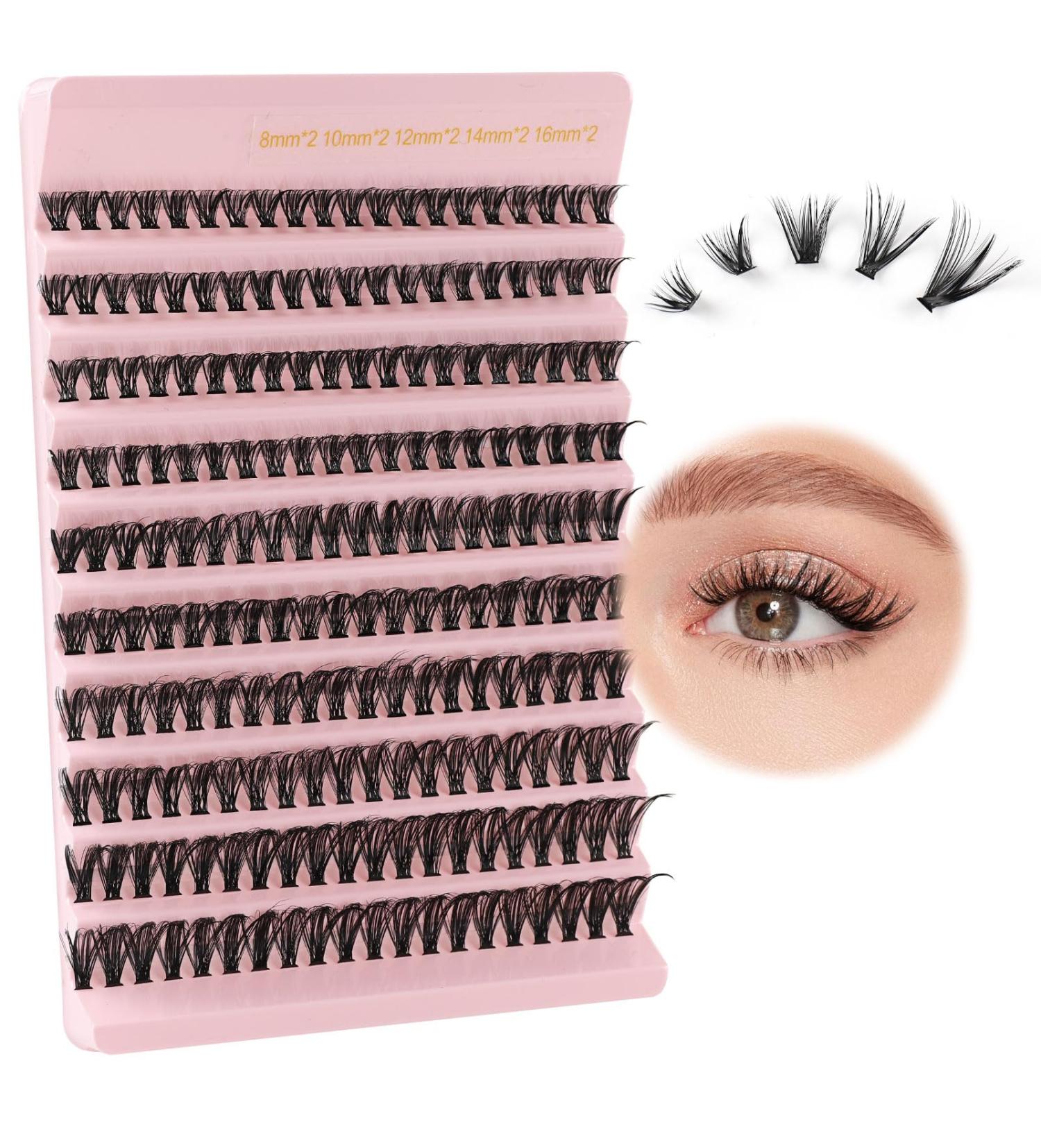 Poiuyoiu 40D False Eyelash Extensions | Reusable Cluster Lashes 8-16mm | Wispy Individual Eyelashes DIY - Buy Online on GoSupps.com