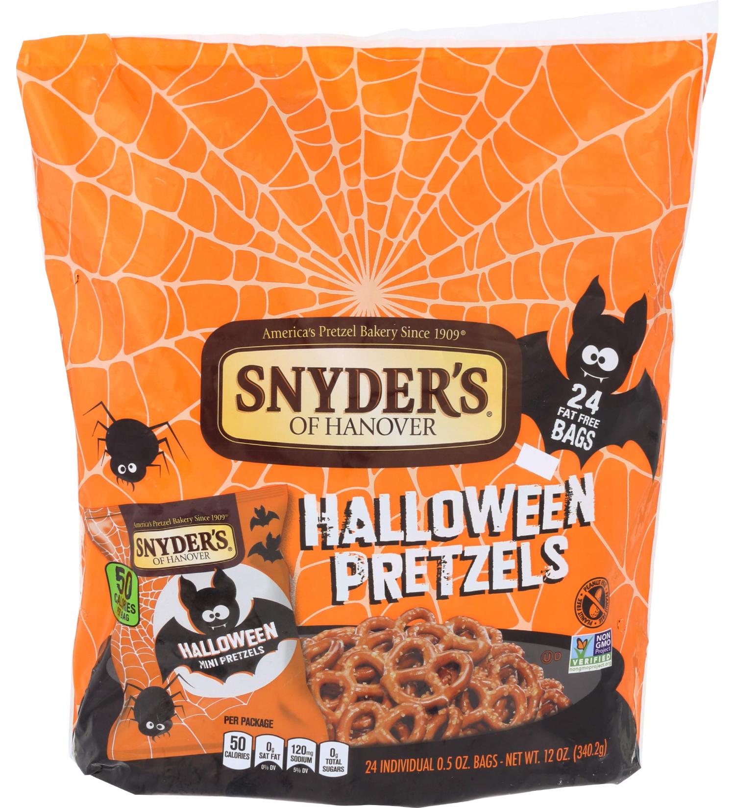 Snyder's of Hanover Mini Pretzels Halloween Snack Sack 24 Ct - Perfect Trick-or-Treat Treats - Buy Online on GoSupps.com