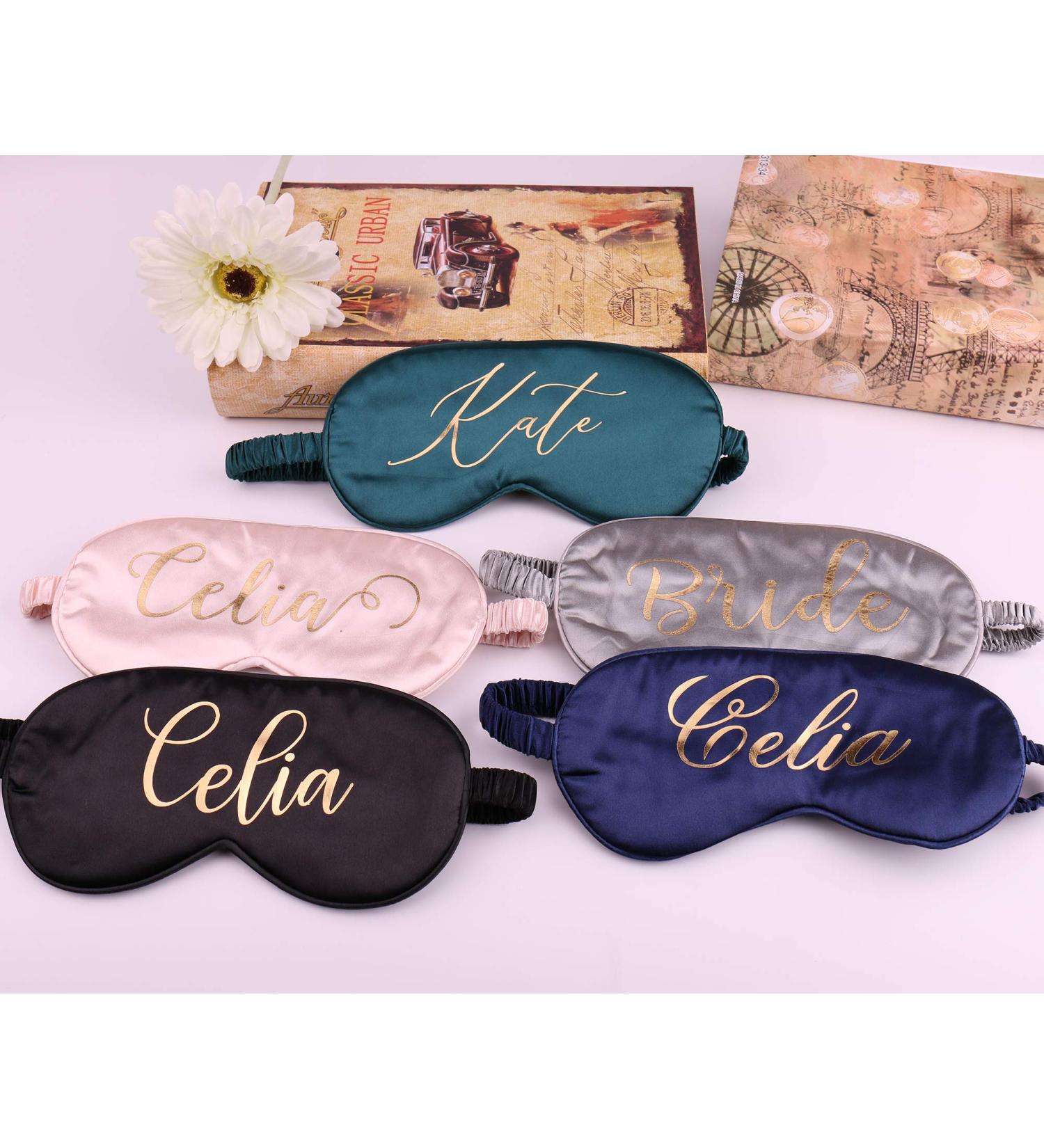 Custom Satin Sleep Mask - Personalized Gift for Her/Him | Valentine's Day/Bridal Shower Favor | Monogrammed Eye Mask, Various Colors - Buy Online on GoSupps.com
