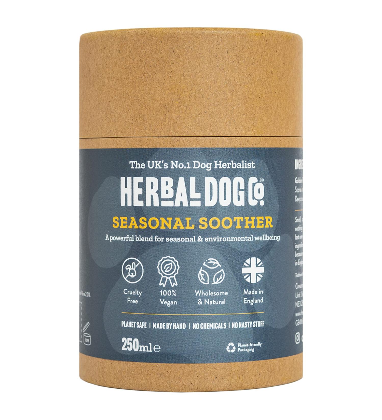 Herbal Dog Co Herbacare Seasonal Soother 250ml - Immune Support Supplement for Dogs & Puppies - All-Natural Vegan Formula - Made in UK - Buy Online on GoSupps.com