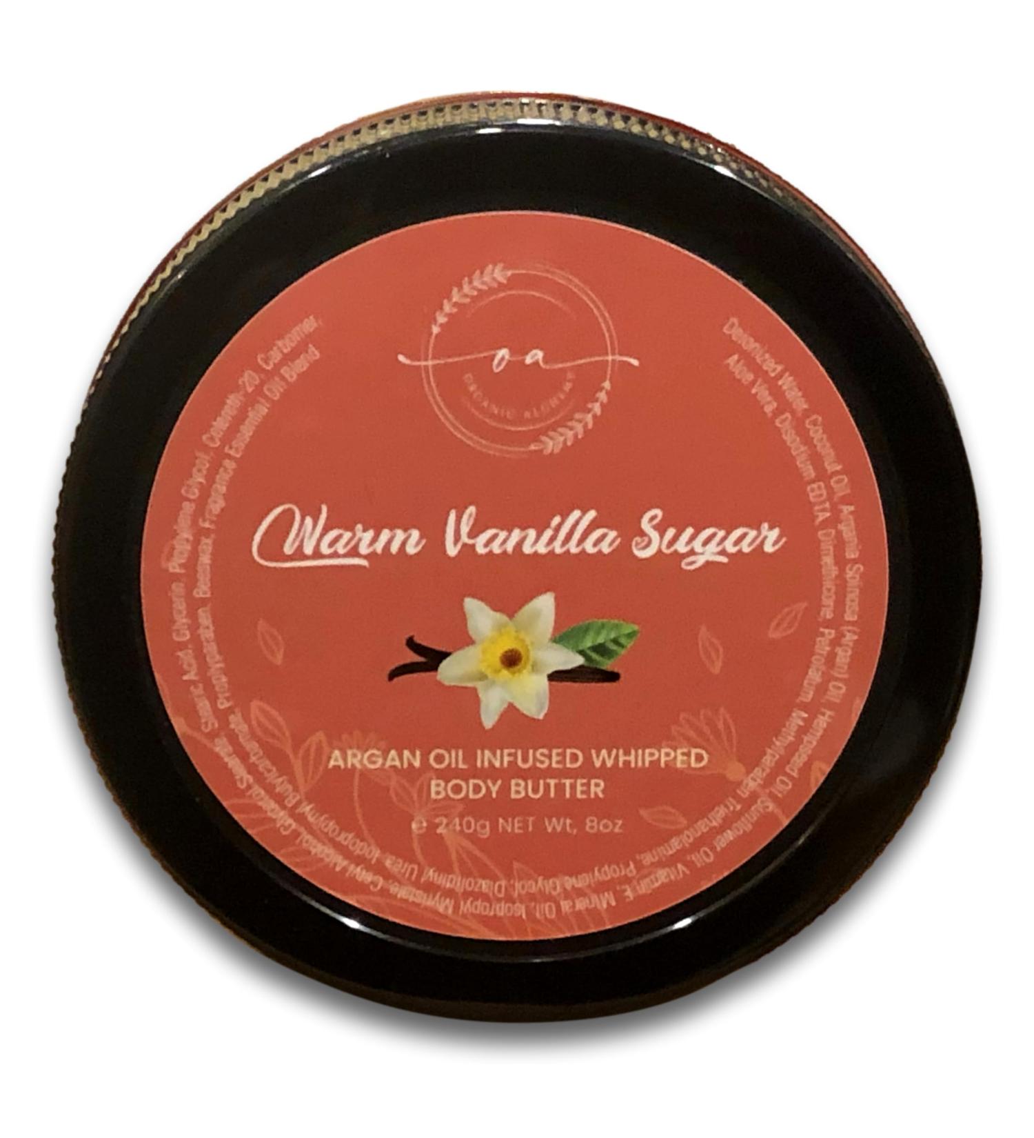 Whipped Argan Oil Body Butter | Natural Anti-Aging Cream for Dry Skin | 8 OZ Warm Vanilla Sugar Best Skin Care for Women - Buy Online on GoSupps.com
