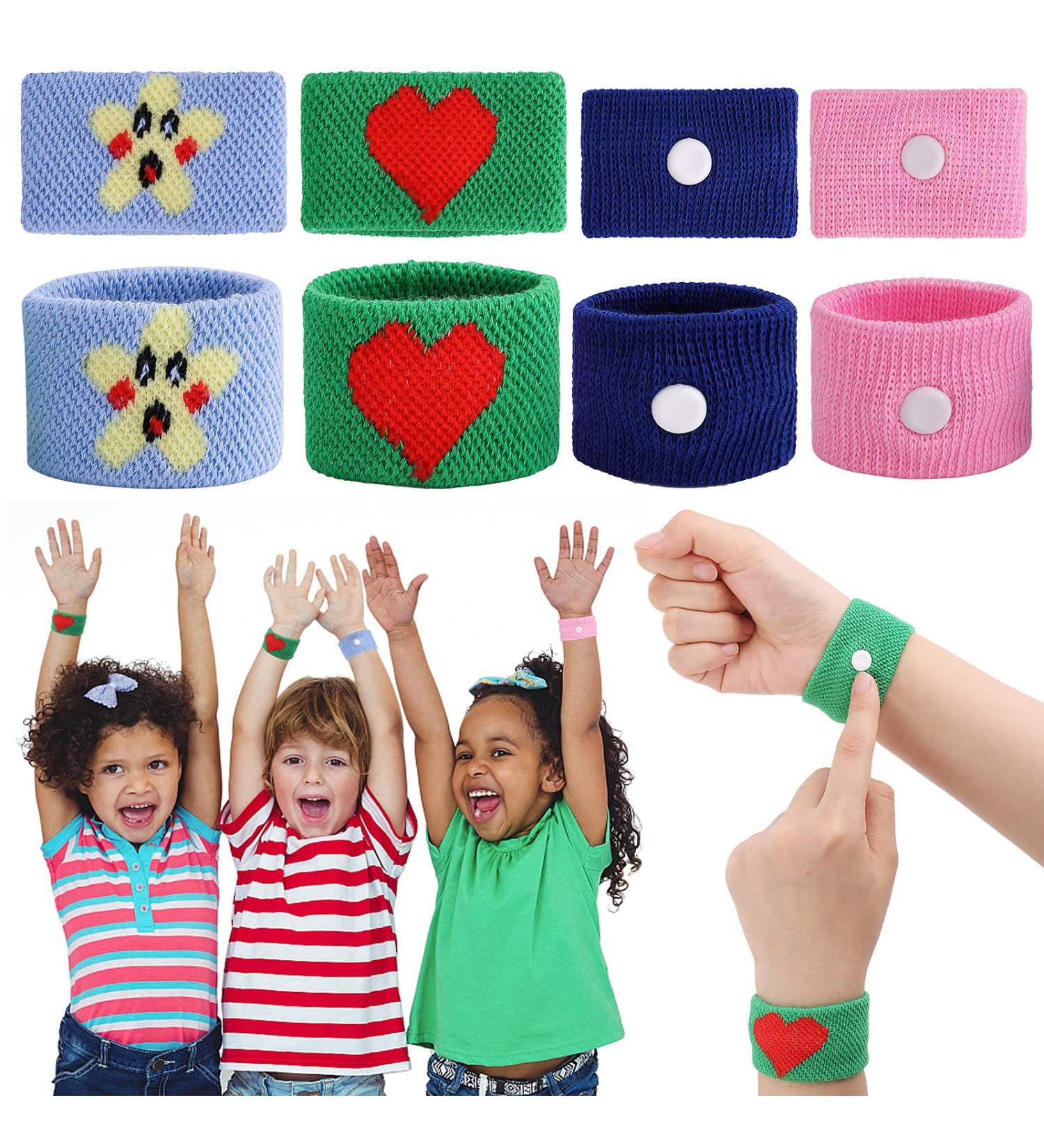 Disorder Acupressure Bracelets - 4 Anti-Nausea Bands for Kids & Adults | Seasickness Relief for Travel & Pregnancy - Cartoon & Multicolor - Buy Online on GoSupps.com