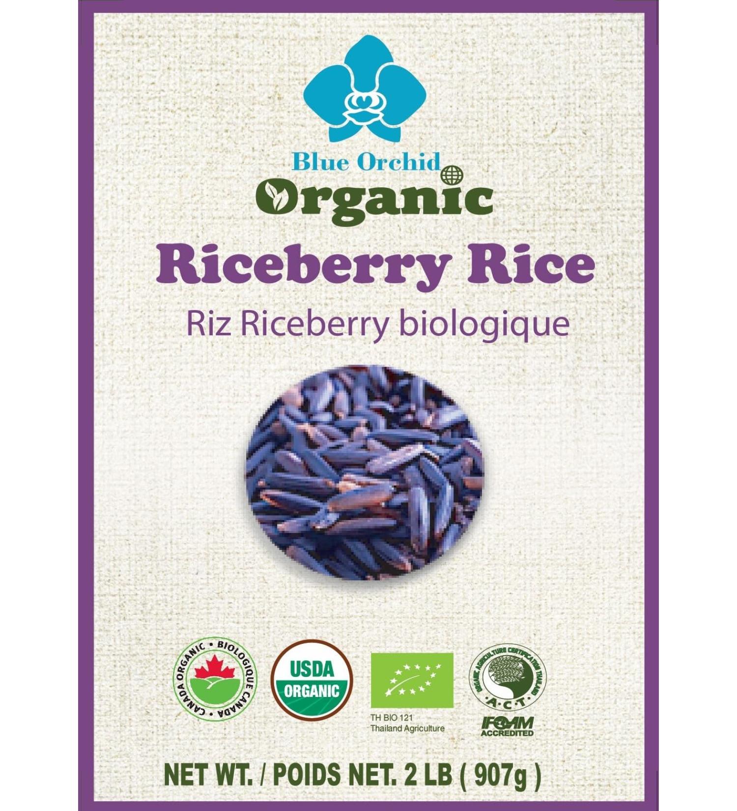 Organic Riceberry Rice - Purple Thai Black Jasmine Rice - High Fiber Superfood 900g - Buy Online on GoSupps.com