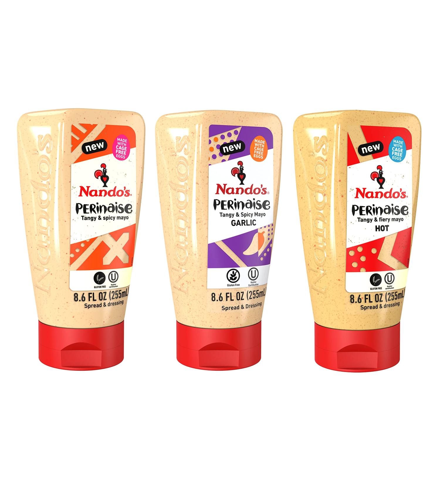 Nando's PERinaise Variety Pack - Original, Garlic, Hot - 8.5 fl oz (Pack of 3) - Buy Online on GoSupps.com