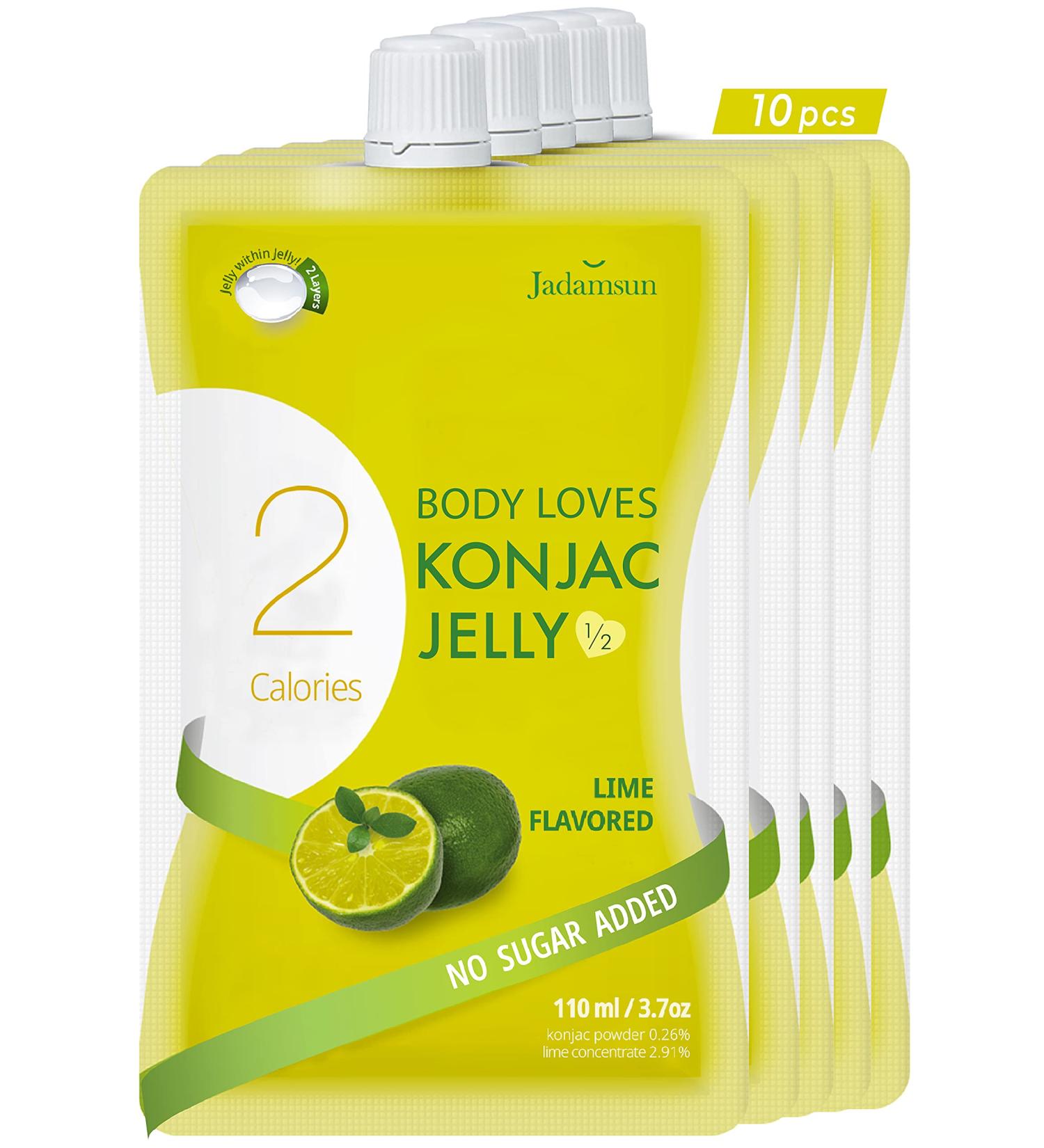 Jadamsun Calamansi Lime Konjac Jelly 10pc - Low Calorie, Zero Sugar Smoothie | Healthy Korean Food - Buy Online on GoSupps.com