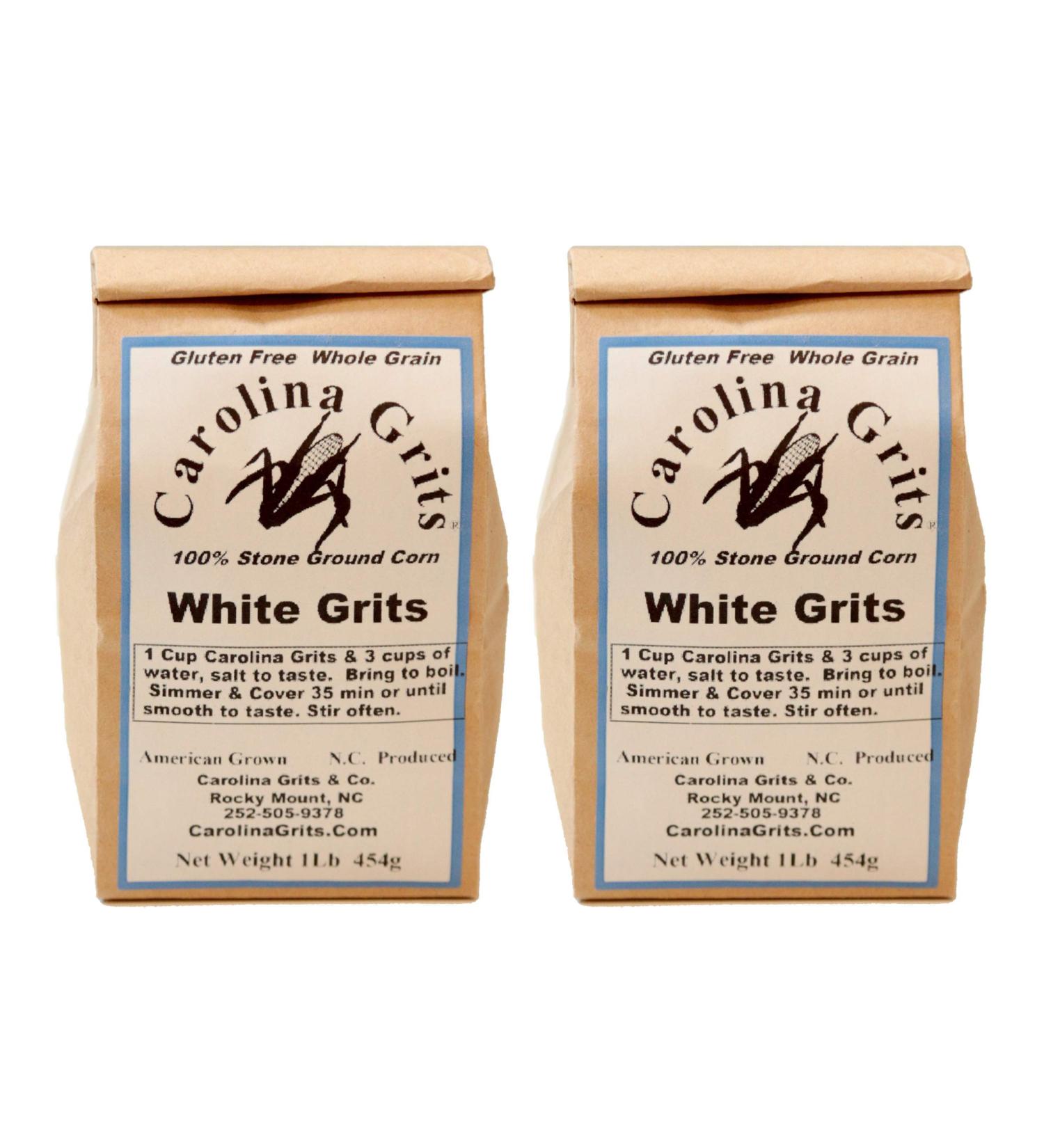 Carolina Grits Company Stone Ground White Grits - 2lbs | Non-GMO, Whole Grain, Gluten-Free - Buy Online on GoSupps.com