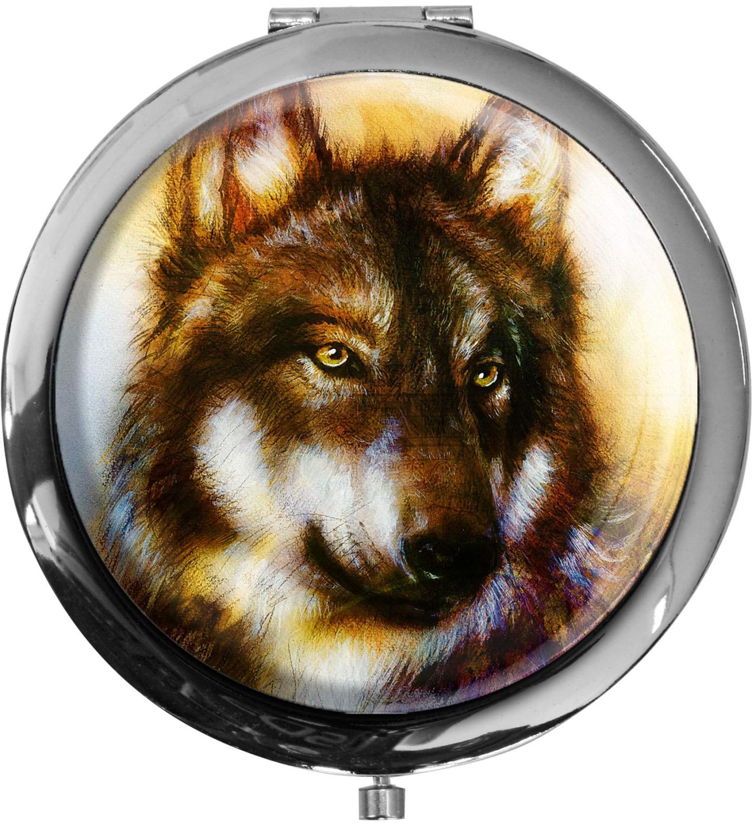 MetALUm Pocket Mirror WOLF - 2x Magnification Stylish & Portable - Ideal for Travel | #7701164 - Buy Online on GoSupps.com