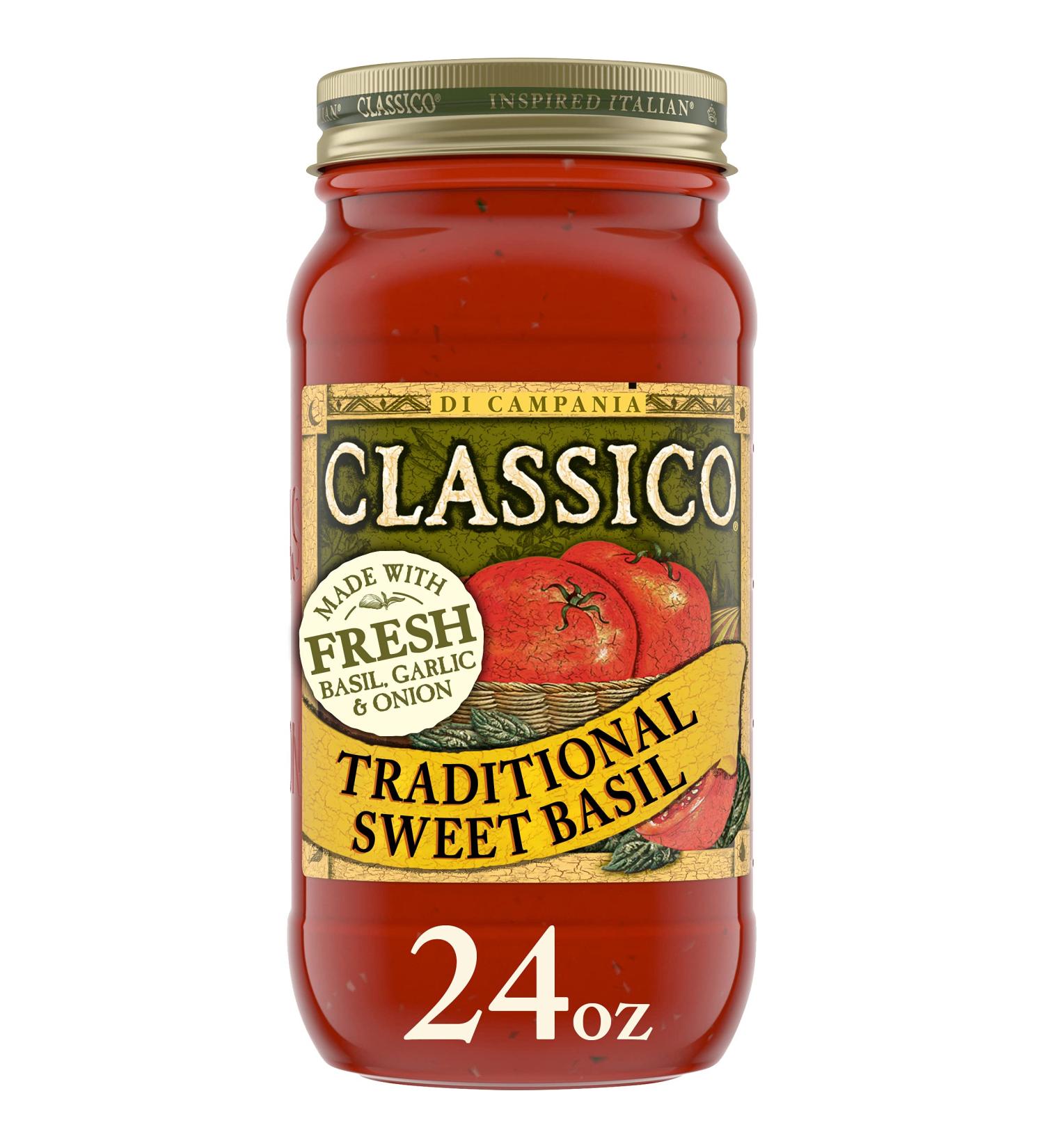 Classico Sweet Basil Pasta Sauce - 24 oz Jar - Buy Online on GoSupps.com