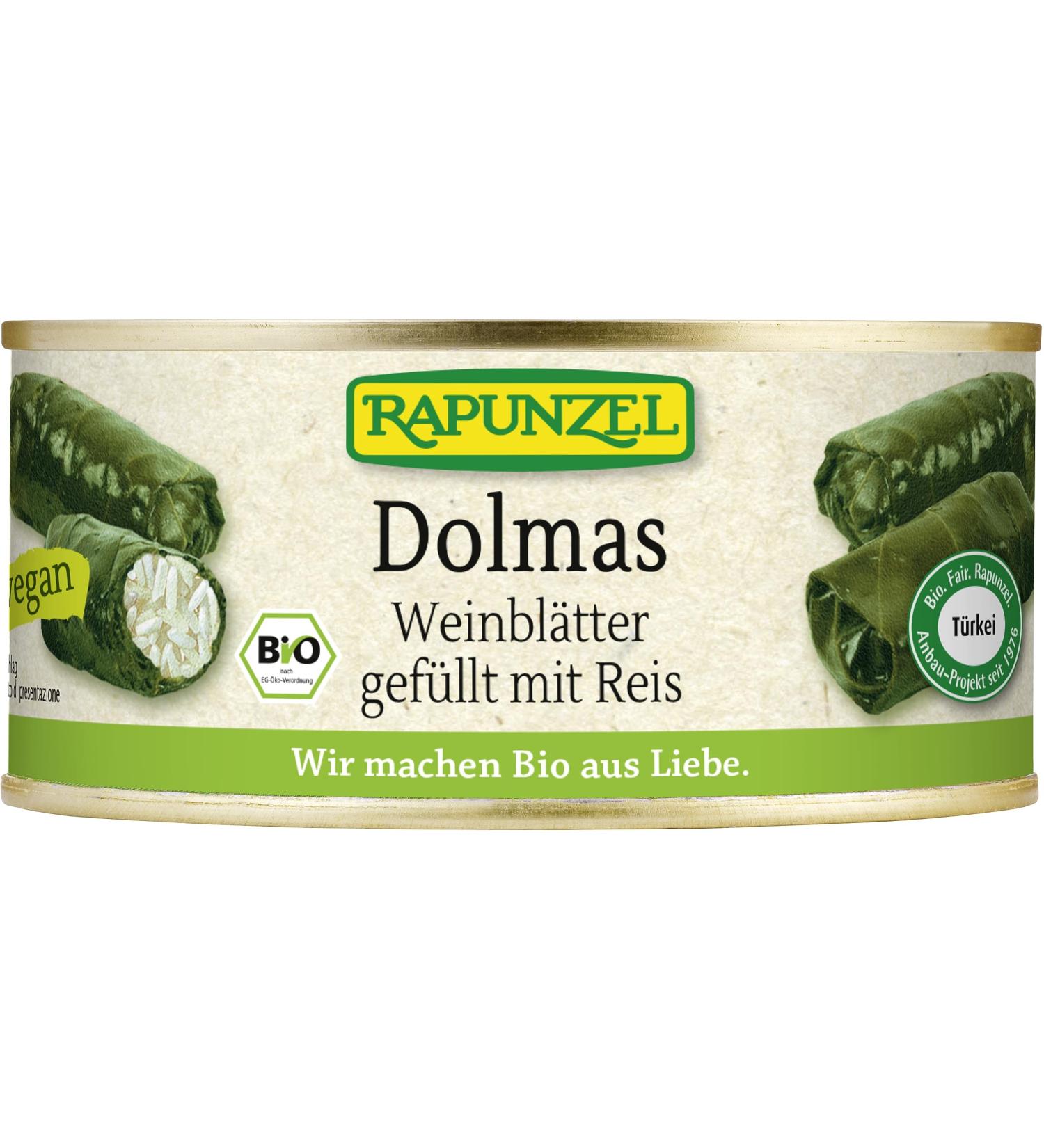 Rapunzel Organic Dolmas vine leaves stuffed with rice project (2 x 280 gr)