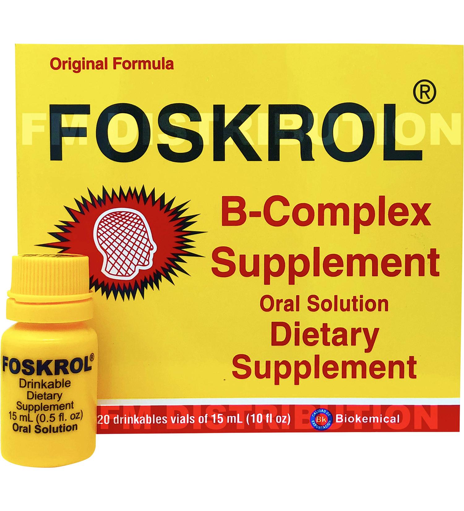 Foskrol B Complex Supplements - 20 Count Pack (1) for Energy and Wellness - Buy Online on GoSupps.com