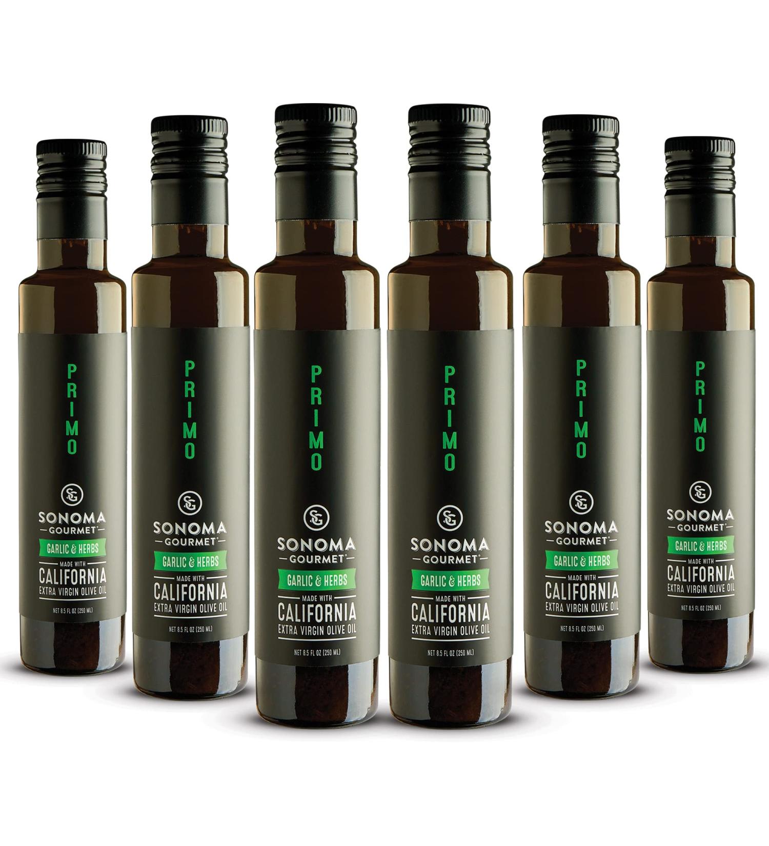 Sonoma Gourmet Garlic & Herbs Olive Oil | 100% California Extra Virgin | 8.5 FL OZ (Pack of 6) - Buy Online on GoSupps.com