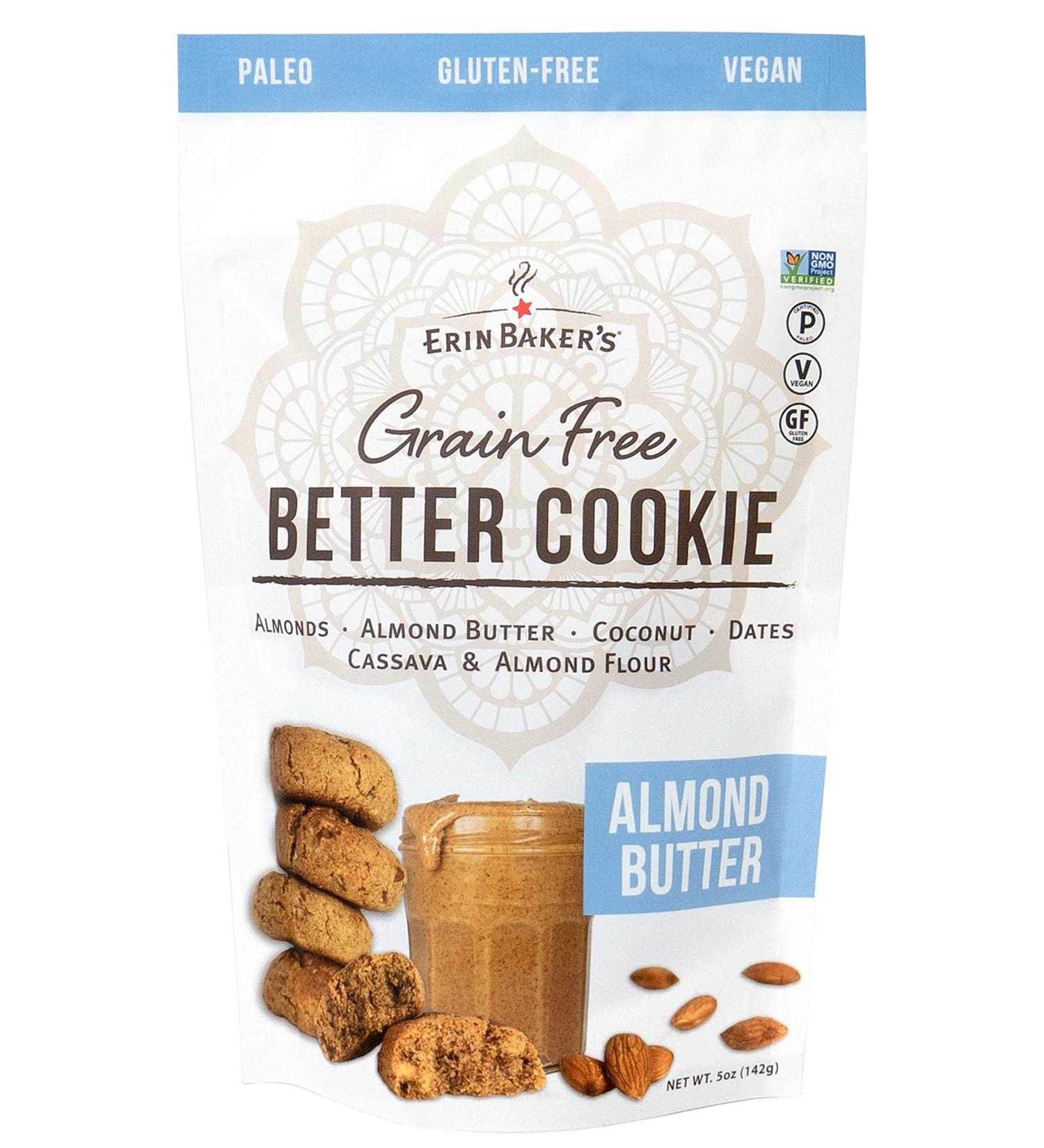 Erin Baker's Grain Free Better Cookie - Paleo, Gluten Free, Vegan, Non-GMO, Almond Butter, 5 Ounce Bag - Pack of 1 - Buy Online on GoSupps.com