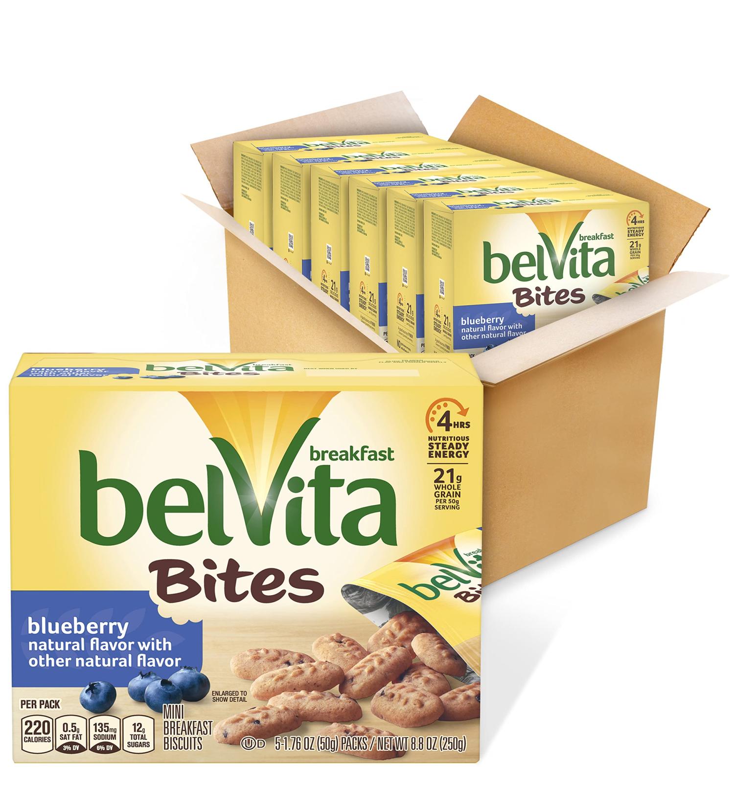 belVita Blueberry Breakfast Biscuit Bites - 6 Boxes (5 Packs Each) | Healthy Snack - Buy Online on GoSupps.com