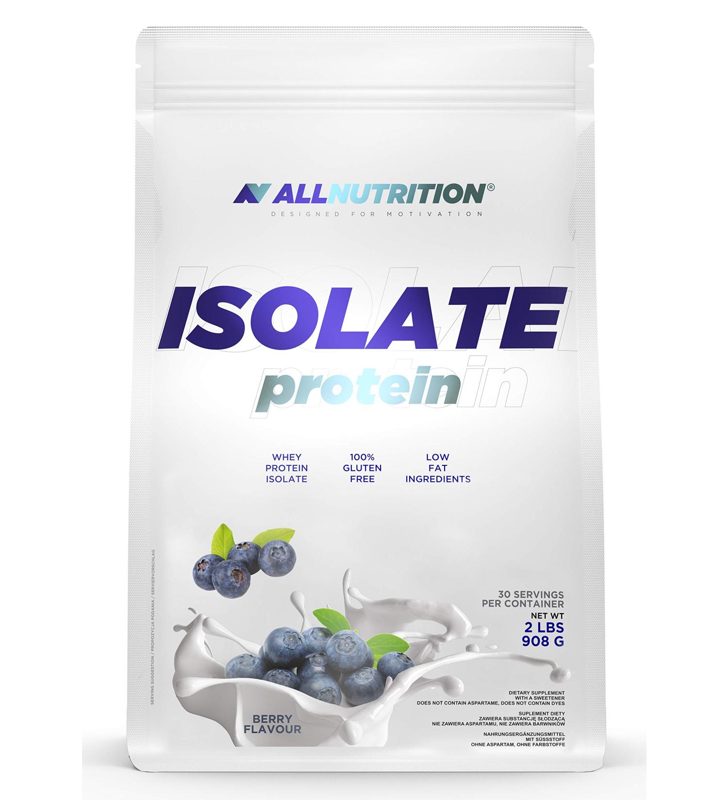 ALLNUTRITION Isolate Whey Protein Powder Muscle Growth Supplement with Branched Amino Acids BCAA Pure Isolate Bodybuilding Shake Gluten Free 908g Blueberry - Buy Online on GoSupps.com