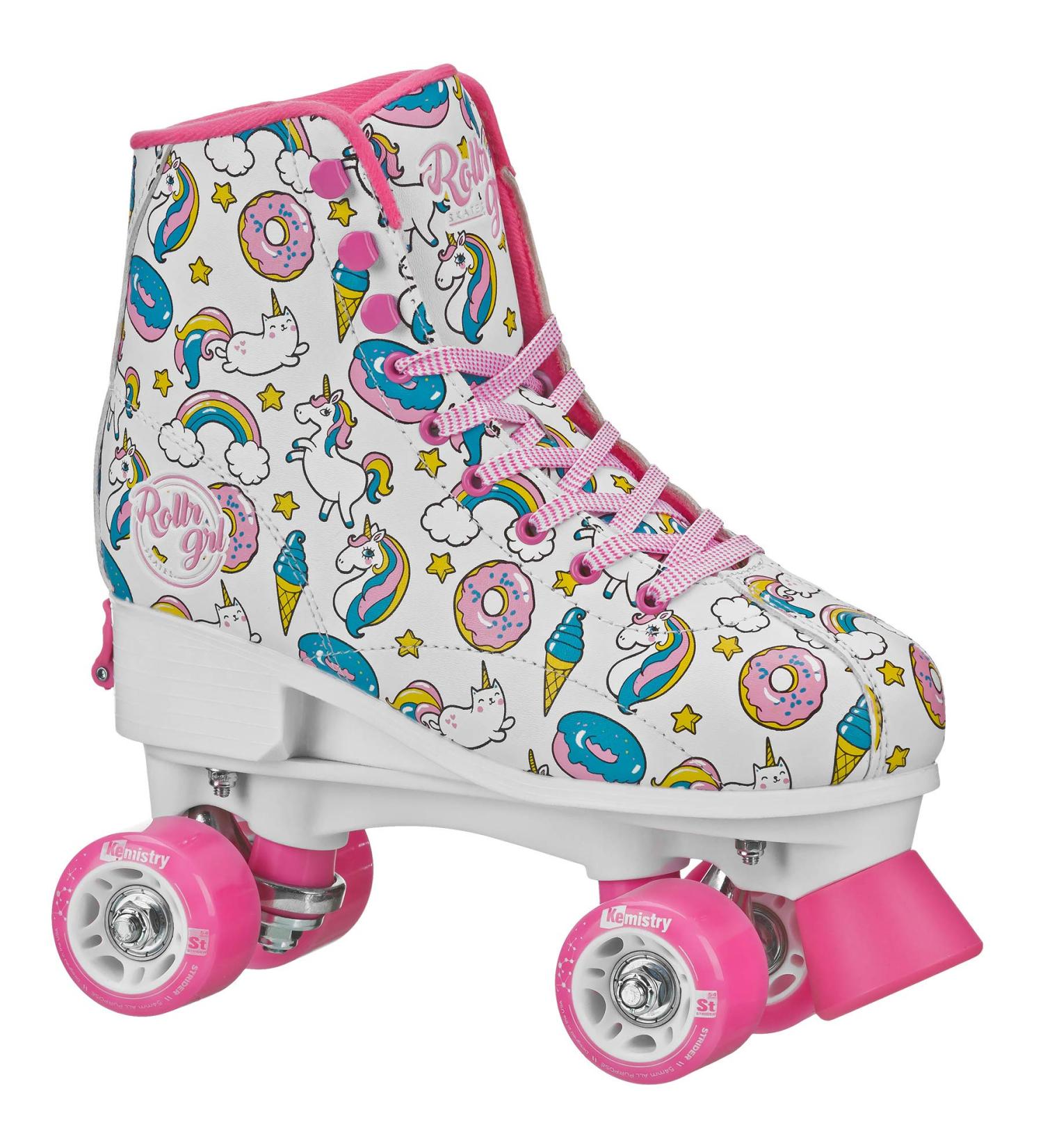 Rollr GRL Ella Adjustable Girls Roller Skates - White/Pink (Size Small 12-2) - Buy Online on GoSupps.com