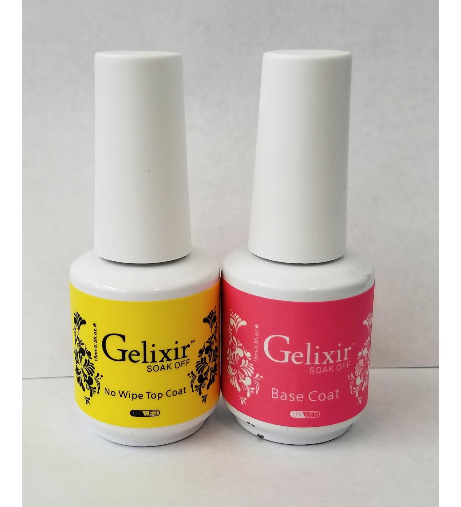 GELIXIR Soak Off Gel Base & No-Wipe Top Coat - 0.5oz (Pack of 2) - Buy Online on GoSupps.com