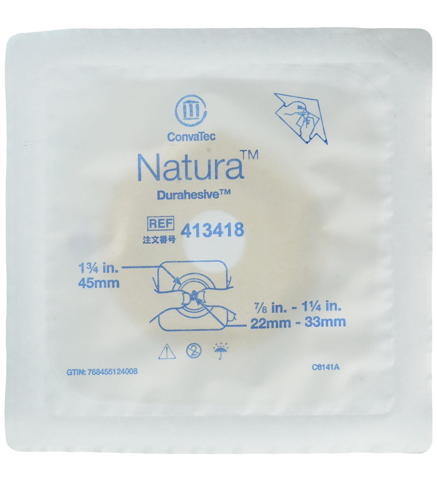 Natura Moldable Durahesive Skin Barrier with Acrylic Flexible Collar 45mm (1 3/4") - Medium