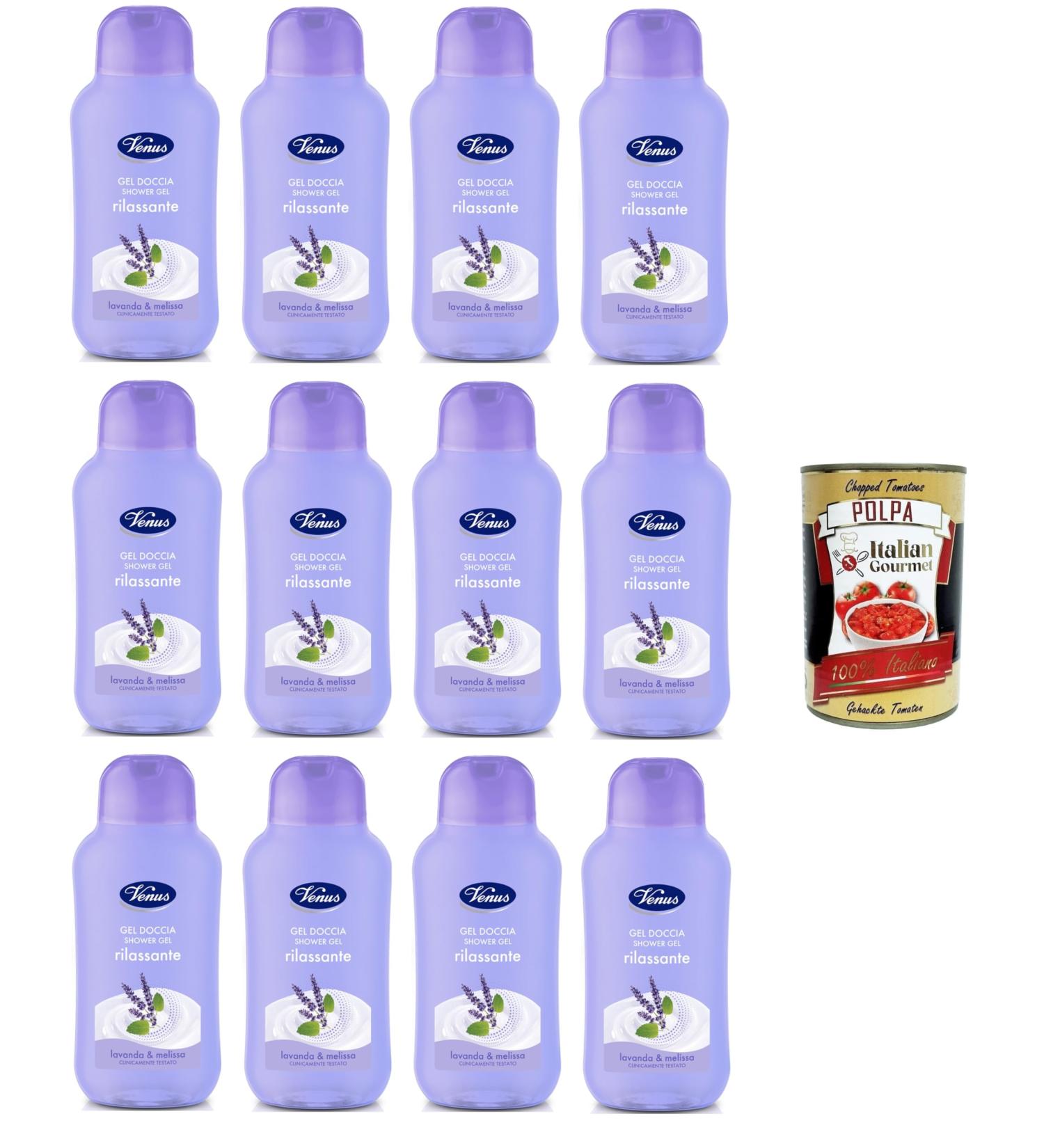  Italian Gourmet E.R. Venus Relaxing Shower Gel Lavender and Lemon Balm 12 x 250 ml + Italian Gourmet Pulp 400 g - Buy Online on GoSupps.com