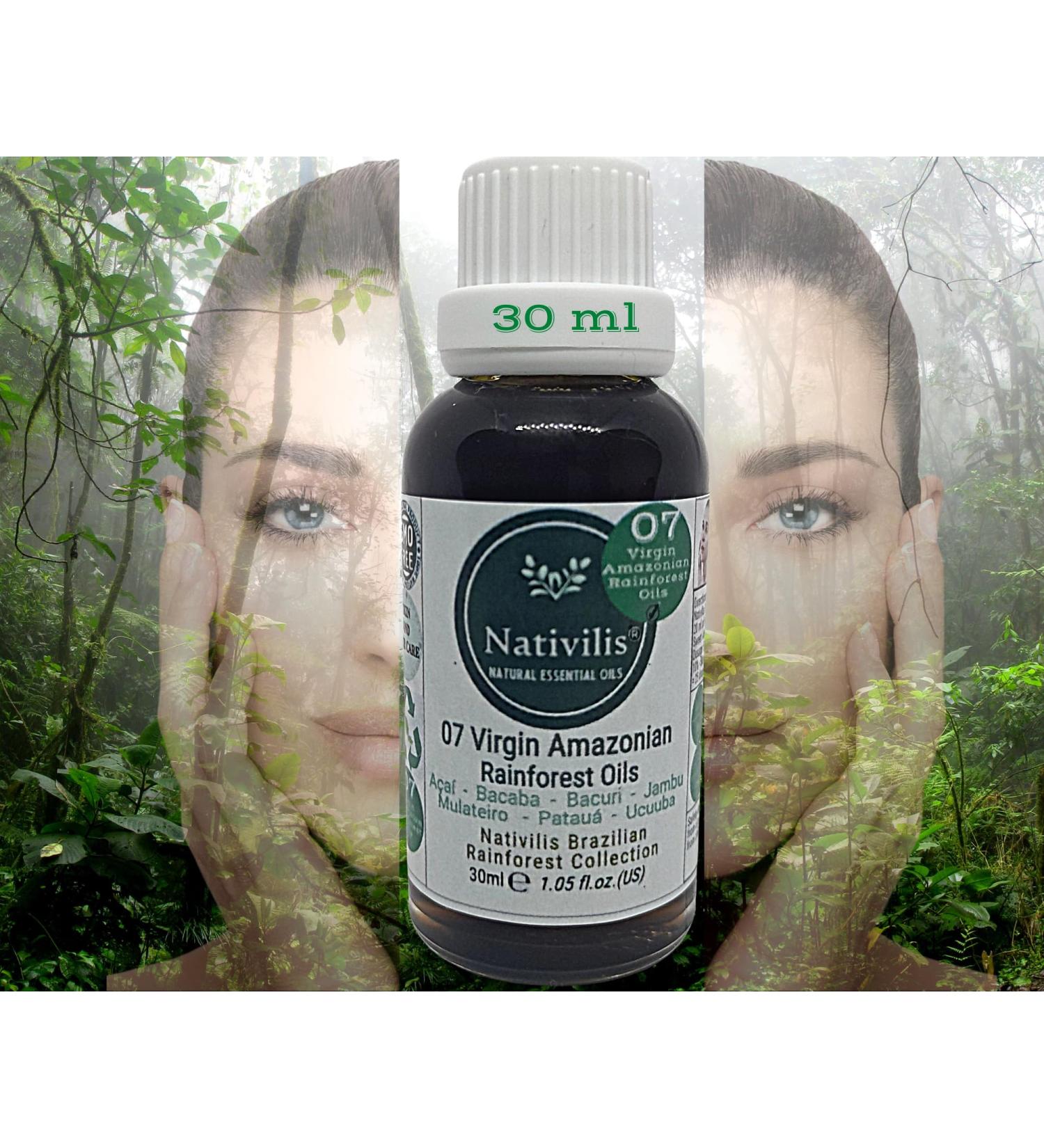Nativilis 07 Virgin Amazonian Rainforest Oils | Anti-Aging Facial Oils with Acai Bacaba Bacuri & More - Perfect Skincare Solution - Buy Online on GoSupps.com