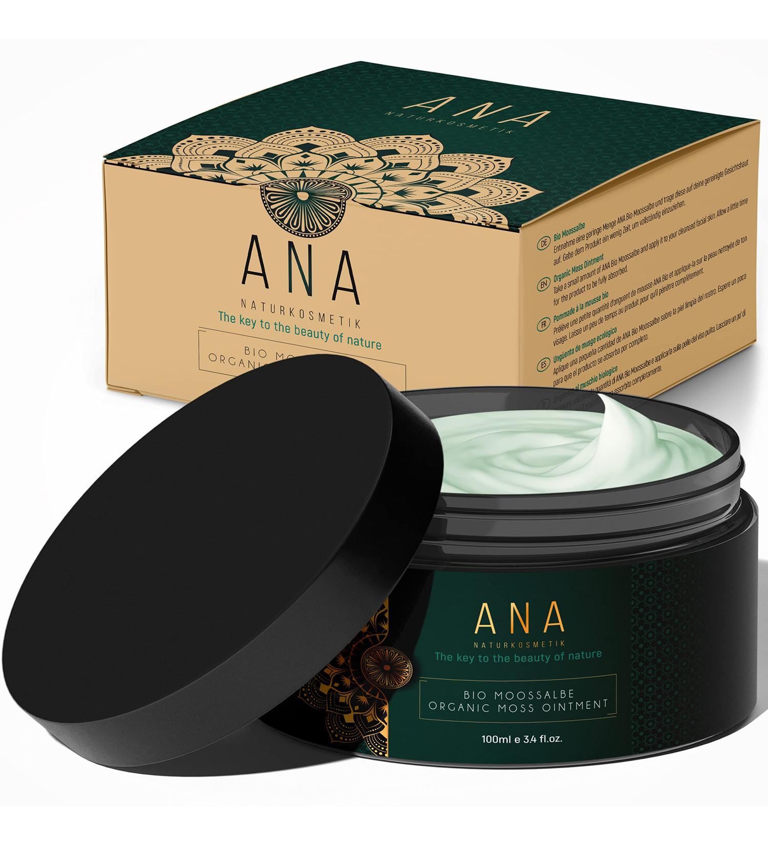 Organic Moossalbe with Aloe Vera & Hyaluronic Acid - Anti-Aging Face Care - 100ml Natural Cosmetics Made in Germany - Day & Night Care - Buy Online on GoSupps.com