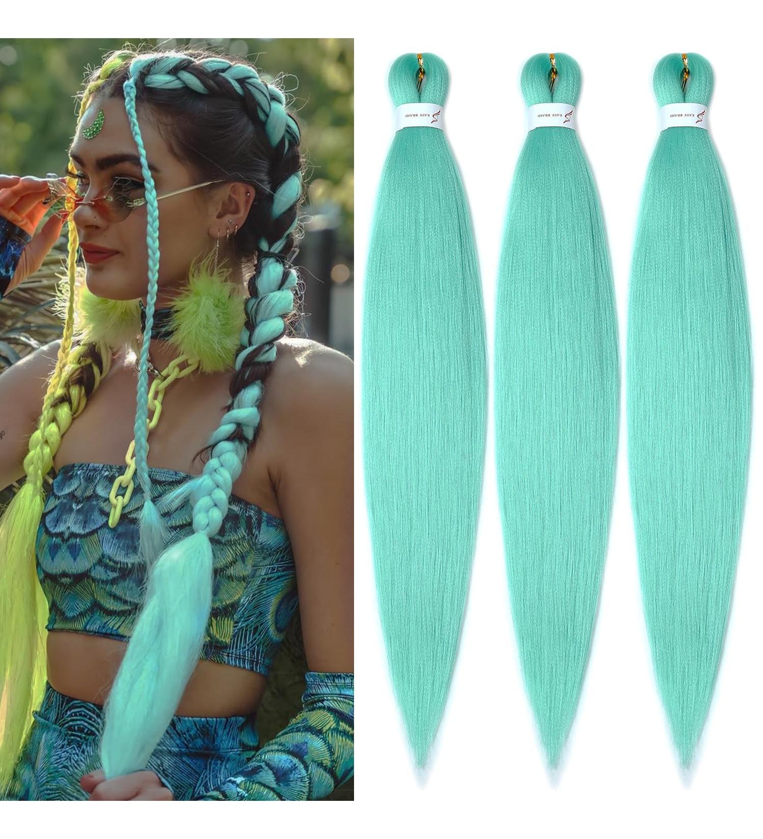 YDDM 20-Inch Pre-Stretched Braiding Hair Extensions - 3 Packs MINT Color Jumbo Braids for Stylish Hair Art - Buy Online on GoSupps.com