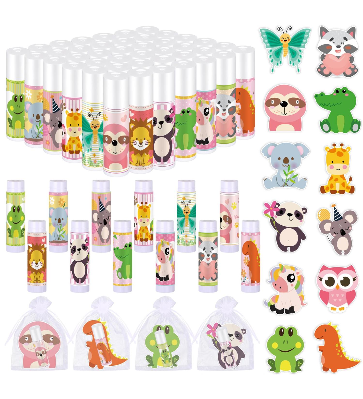 Swiffen 36 Pcs Valentines Day Classroom Exchange Gifts Bulk for Kids Valentines Cartoon Animal Lip Balm with Cards for Classroom Prize School Exchange Boys Girls Party Favors - Buy Online on GoSupps.com