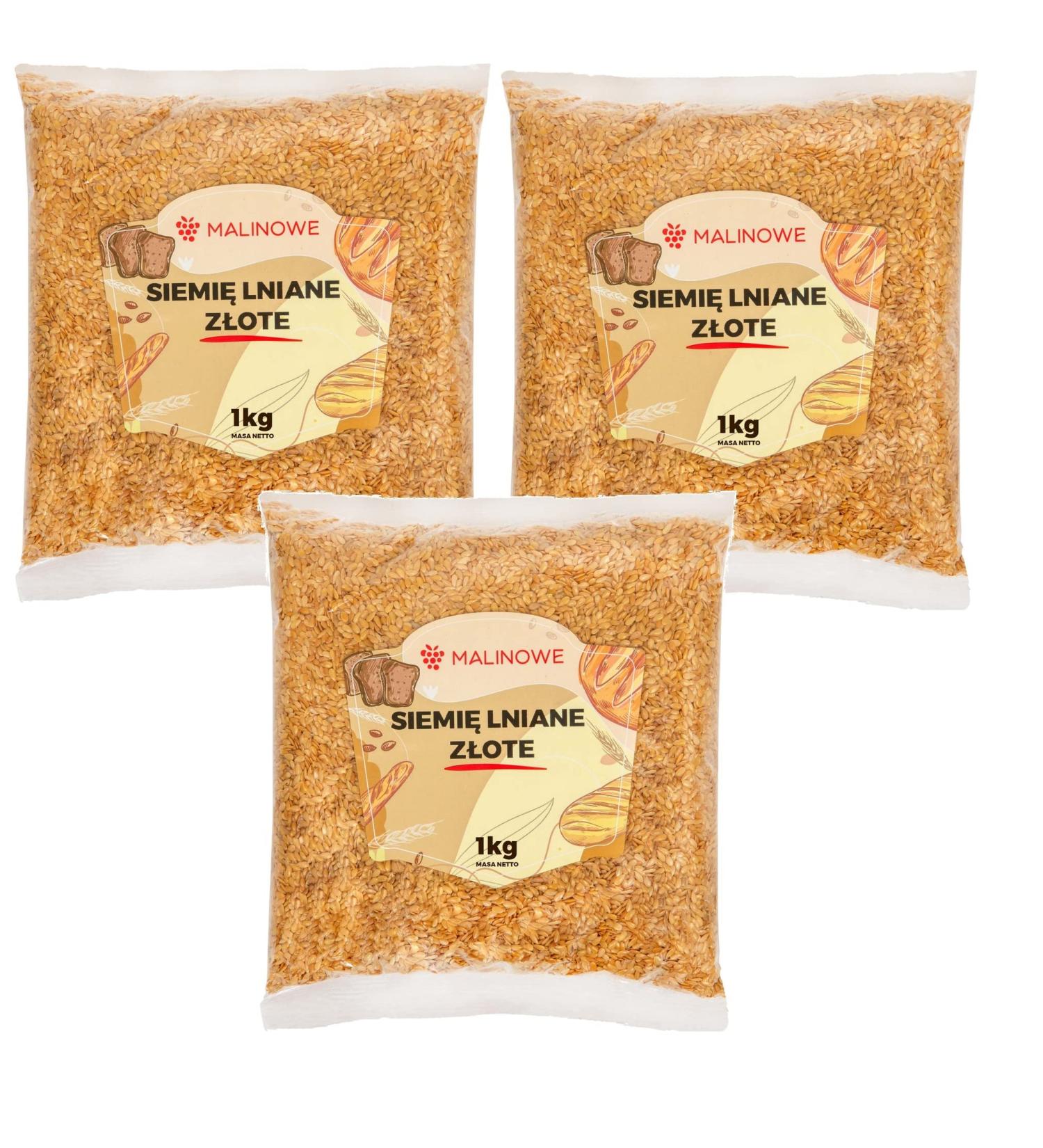 Buy Malinowe Goldlinseed 3x1kg - Premium Gold Linseed for Health | International Shipping Available - Buy Online on GoSupps.com