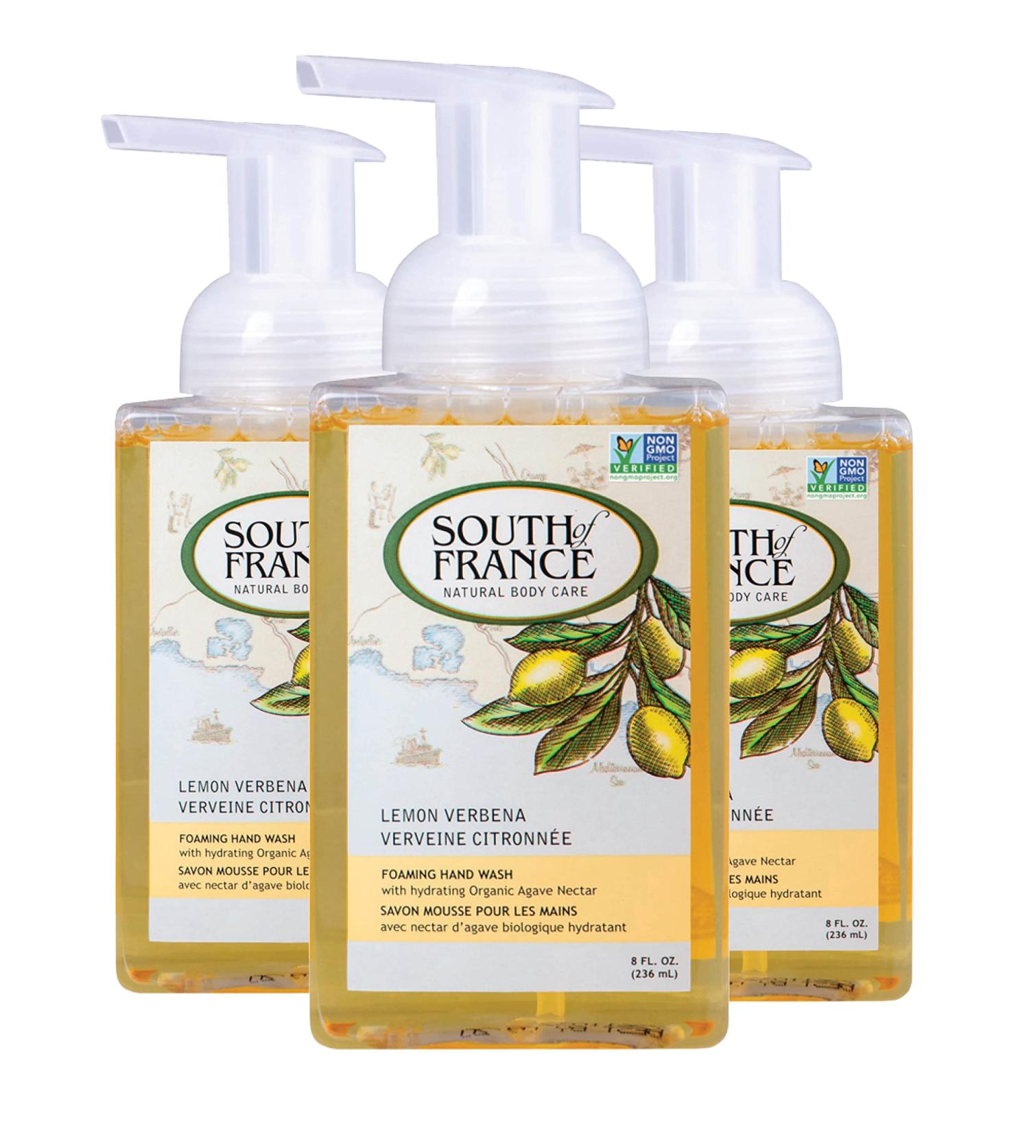South of France Lemon Verbena Foaming Hand Soap 8oz - Pack of 3 Bottles - Natural Body Care - Buy Online on GoSupps.com