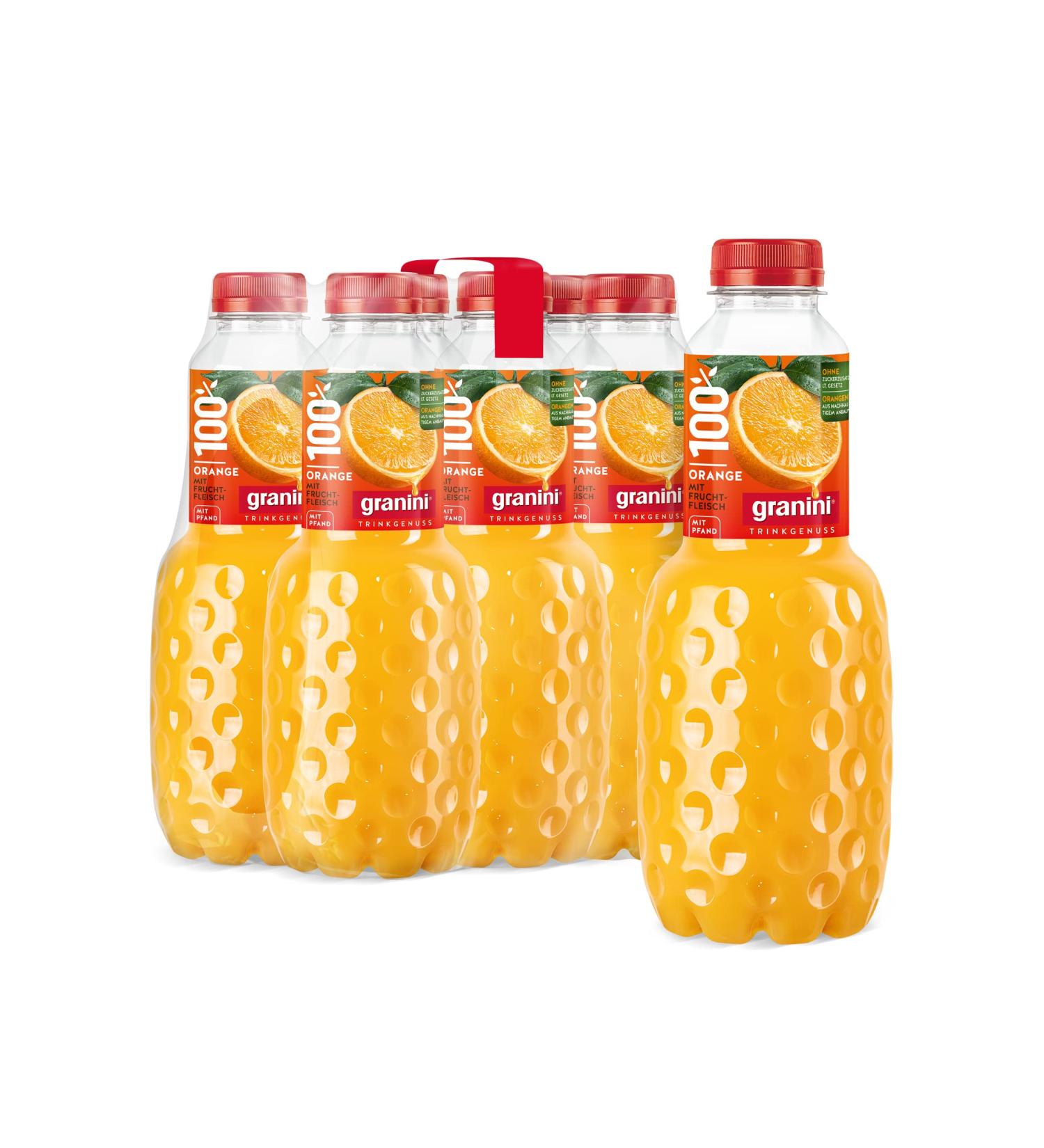  Granini Granini Orange Flavor with Pulp (100% Juice) (6 x 1.0 l) - Buy Online on GoSupps.com