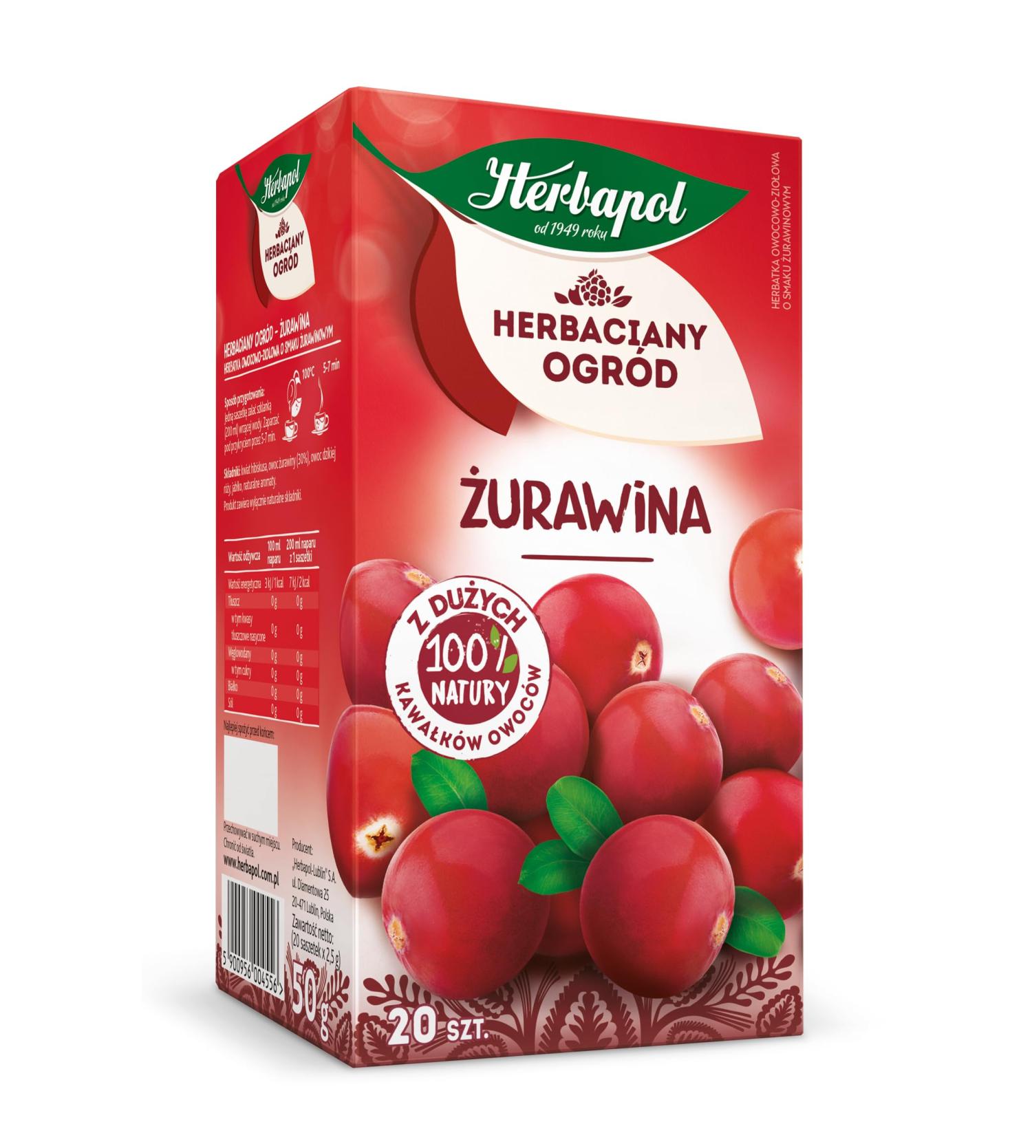 Cranberry Tea Natural Pure And Refreshing Herbal Fruit Infusion Herbapol