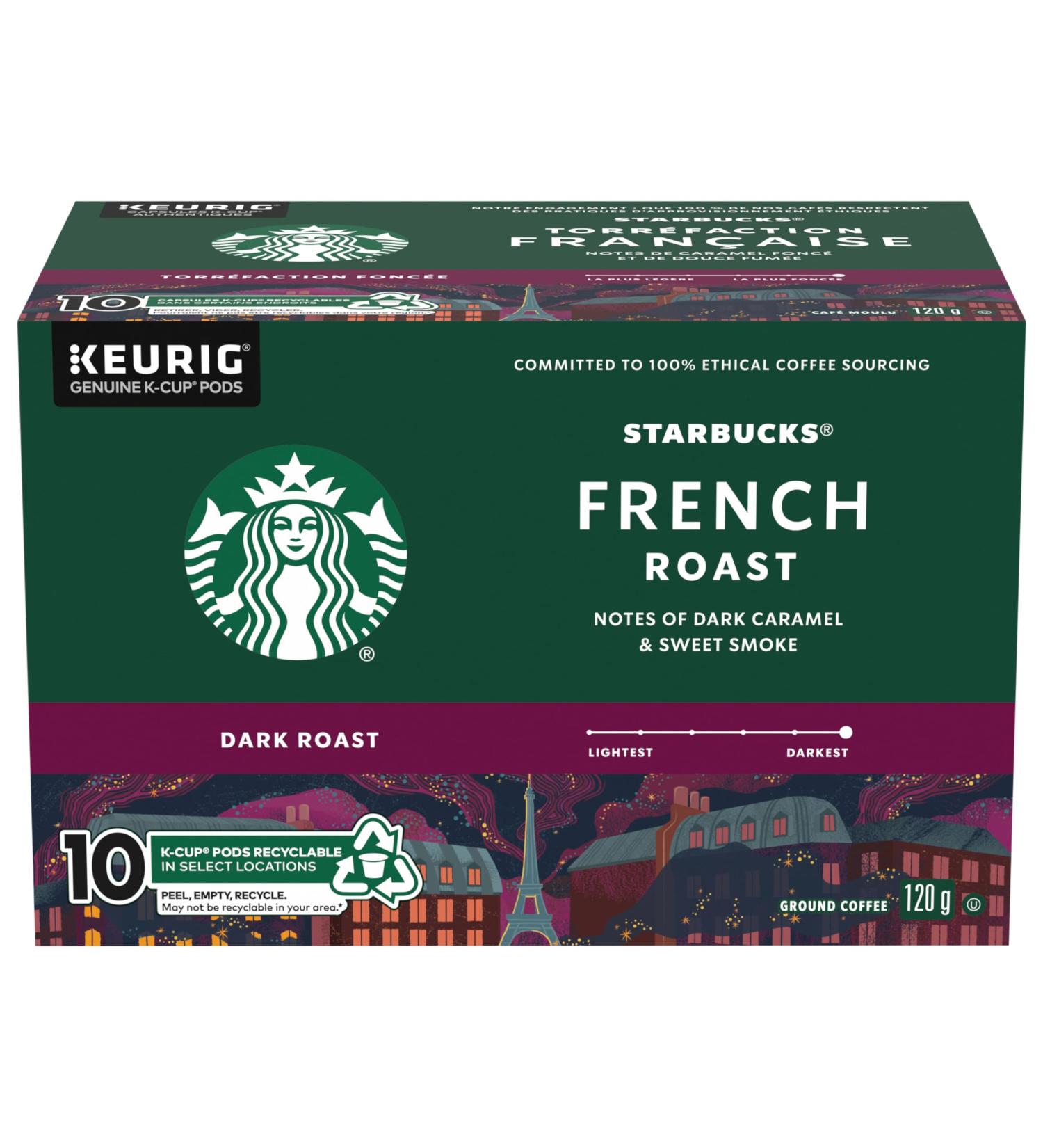 STARBUCKS French Roast Dark Roast Ground Coffee K-CUP Pods 10 ct Box French Roast 120 g (Pack of 1) - Buy Online on GoSupps.com