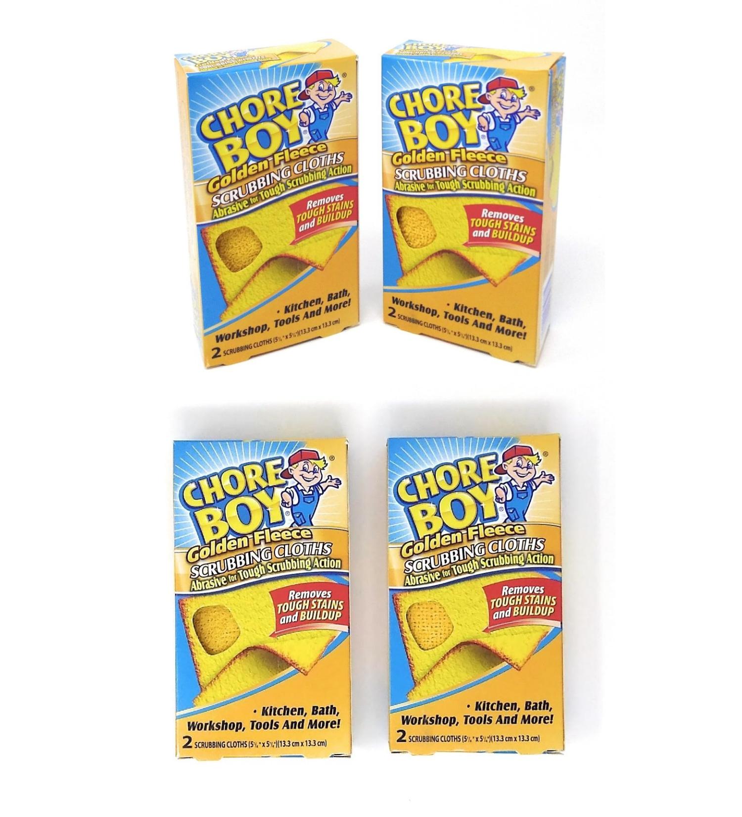 Chore Boy Golden Fleece Scrubbing Cloths 2-Units per Pack - 4-Pack (Total of 8 Scrubbing Cloths) - Buy Online on GoSupps.com