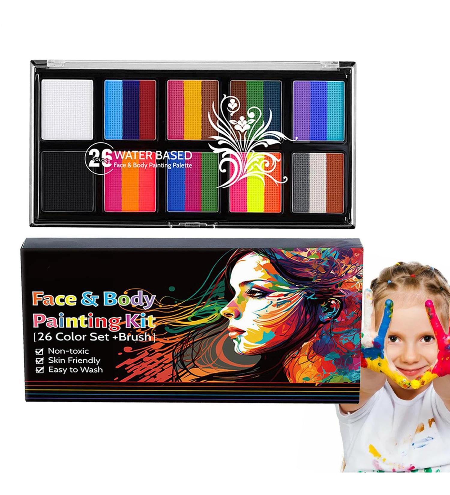 Face Paint Set Face and Body Paint|Water Based Face Paint Water Soluble Pigment - 26 Colors Pigment Powder for Face Paint Kit - Buy Online on GoSupps.com