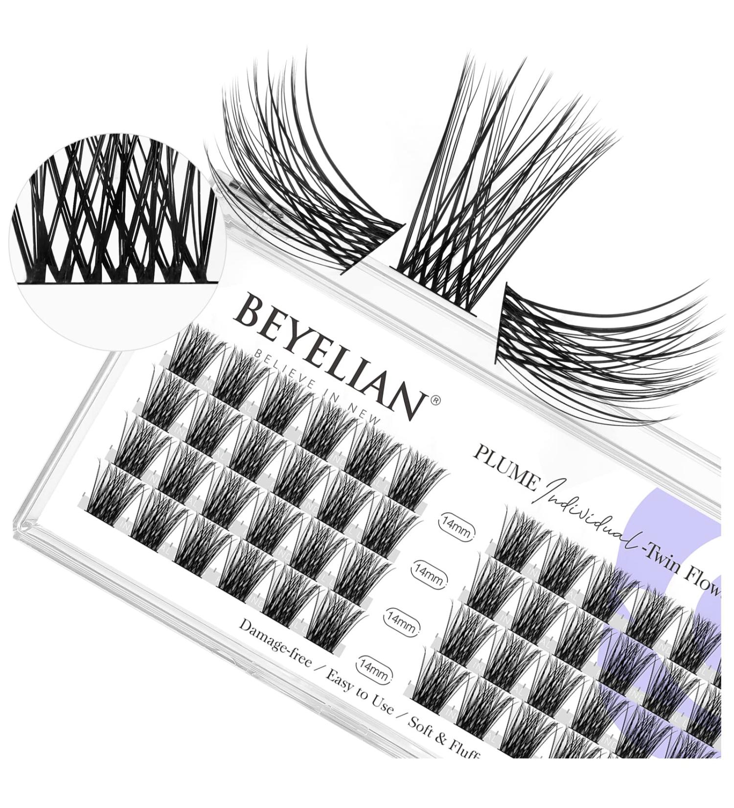 Buy Beyelian C Curl Cluster Eyelashes - 48 PCs DIY 0.07mm Individual Lash Extensions (14mm) with Super Thin Black Band - Perfect for Home Use - Buy Online on GoSupps.com