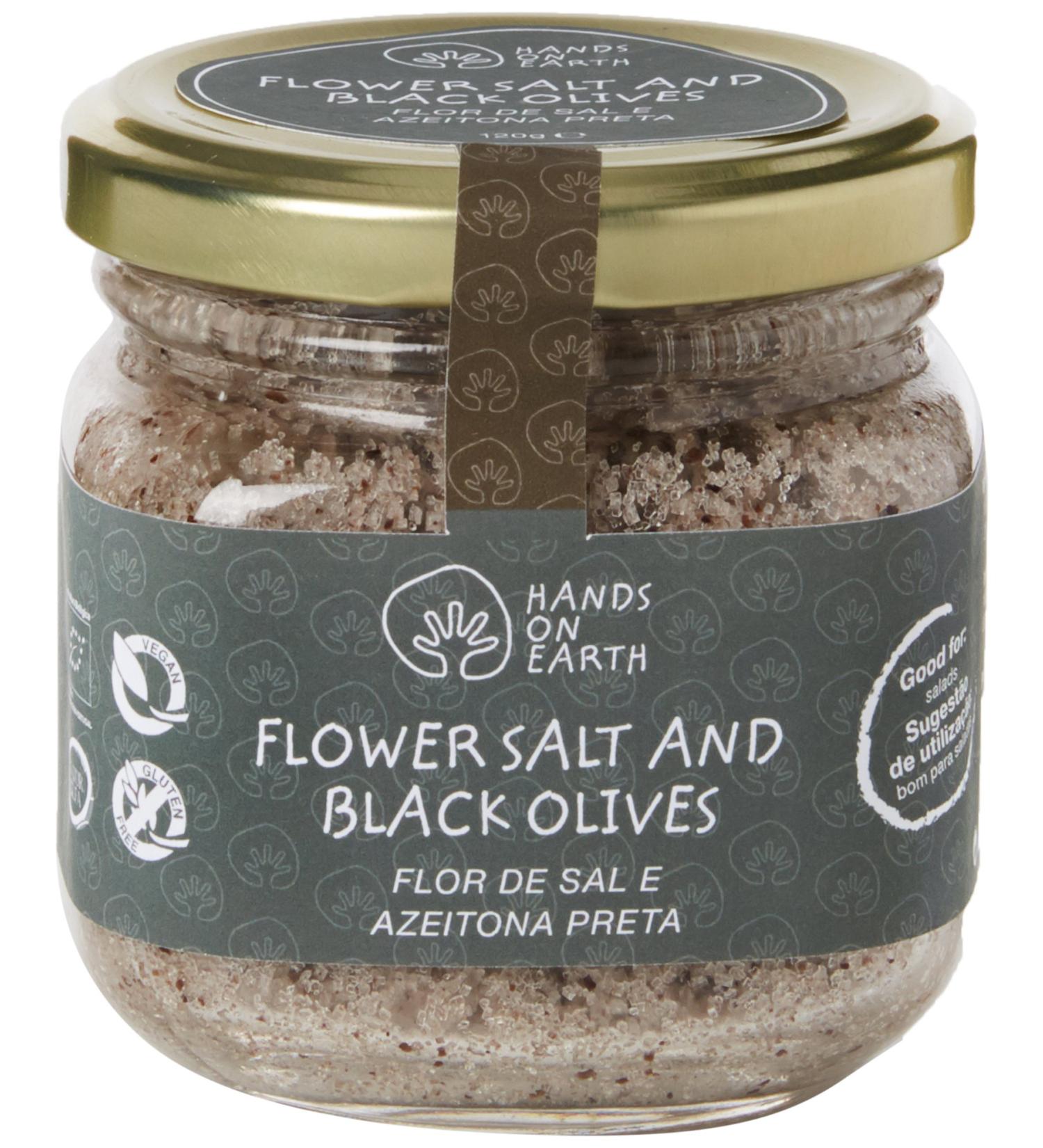 Hands on Earth Flavoured Flower Salt with Black Olives - Seasoning Salads 120g - Buy Online on GoSupps.com