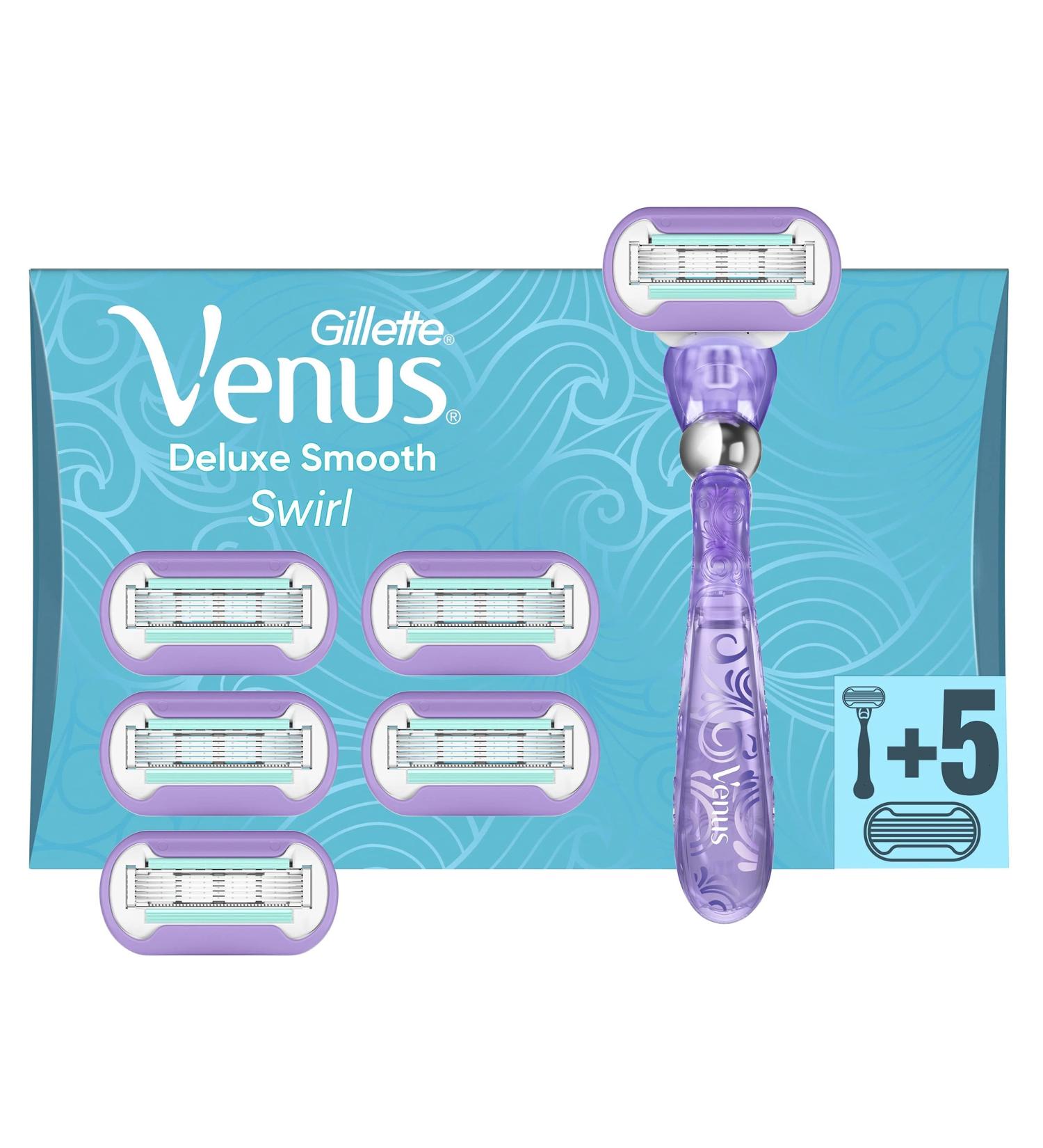 Gillette Venus Deluxe Smooth Swirl Women's Razor & 6 Blades - Perfect Shaving Solution - Buy Online on GoSupps.com