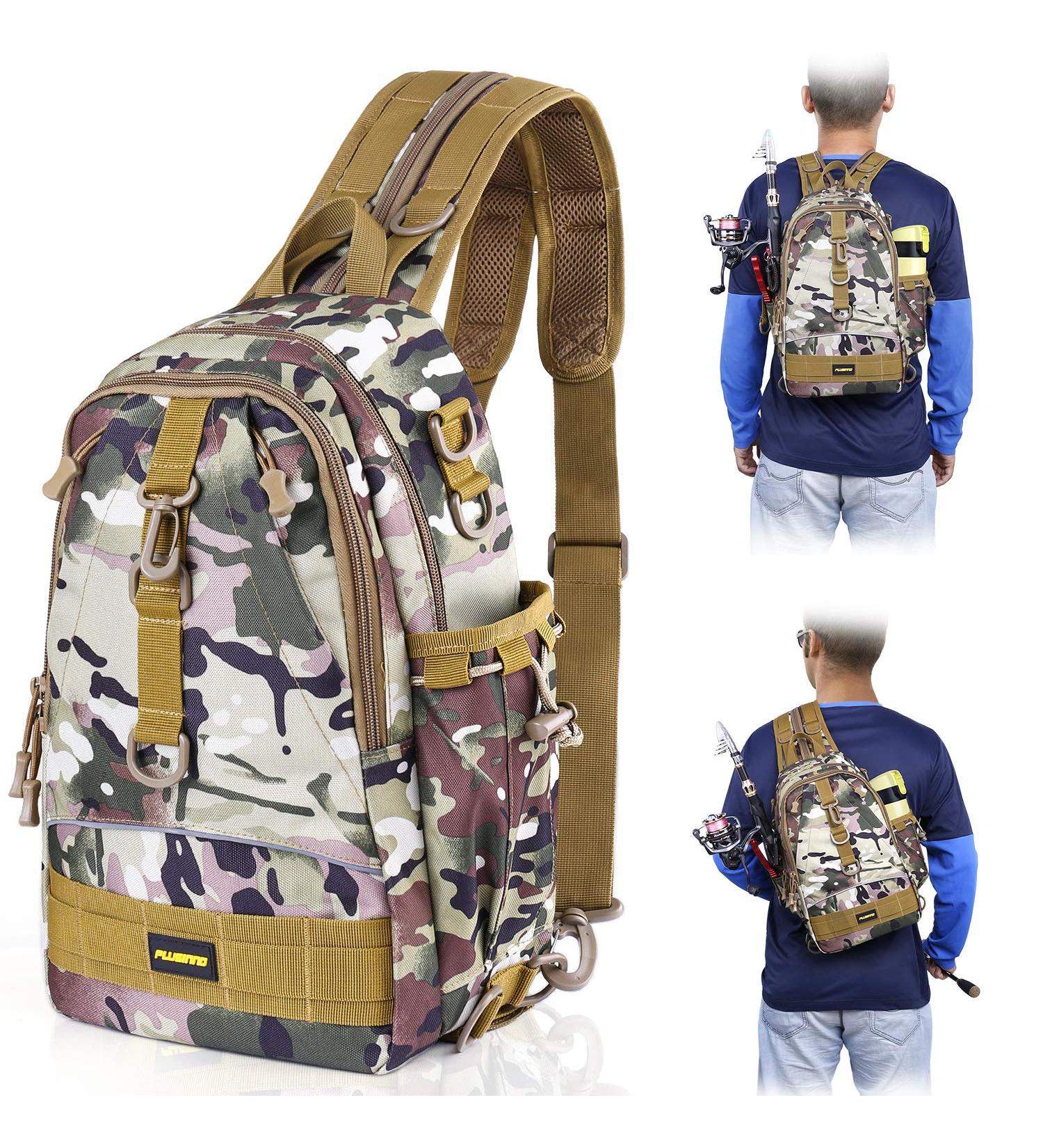 PLUSINNO Fishing Tackle Backpack Storage Bagï¼Fishing Gear Bagï¼Water-Resistant Fishing Backpack with Rod Holderâ¦ - Buy Online on GoSupps.com