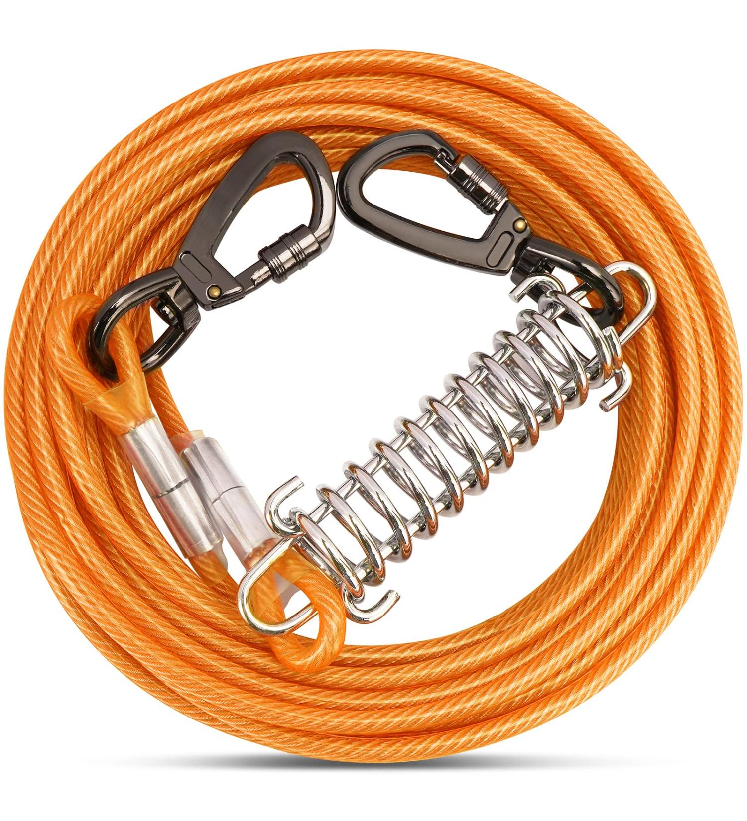 Buy Tie Out Leashes for Dogs - Shock Absorbing 3-15m Yard Leash in Orange | Durable & Safe Dog Leash - Buy Online on GoSupps.com